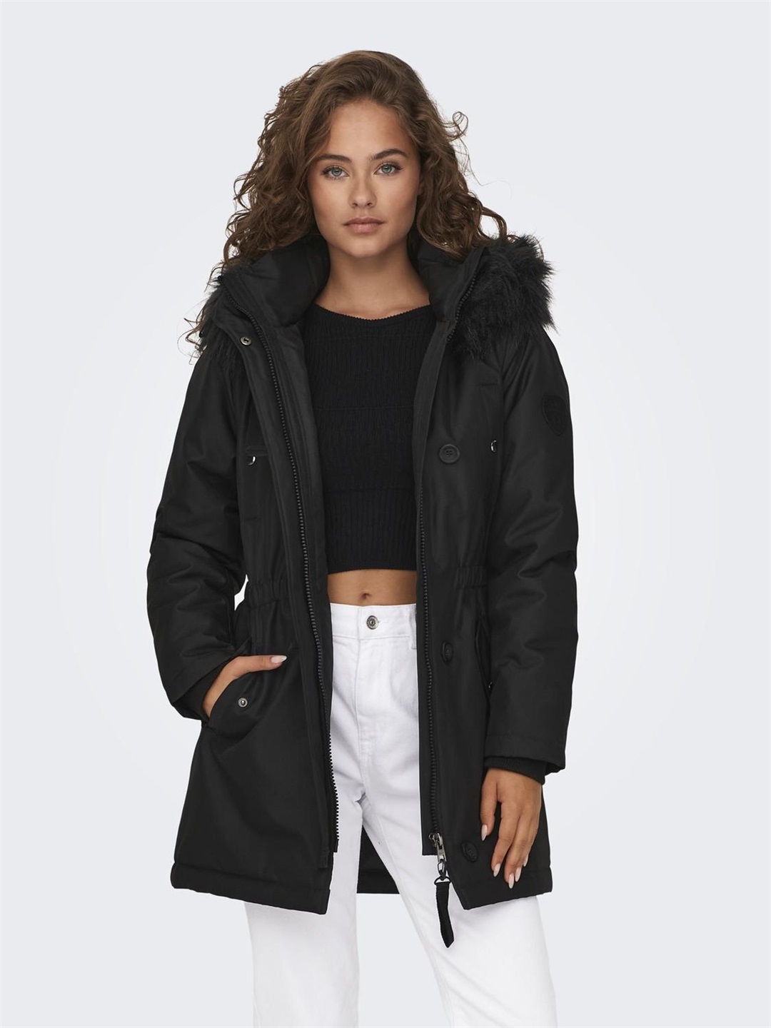 ONLY ONLIRIS LIFE - Parka - black detail:black fur/schwarz