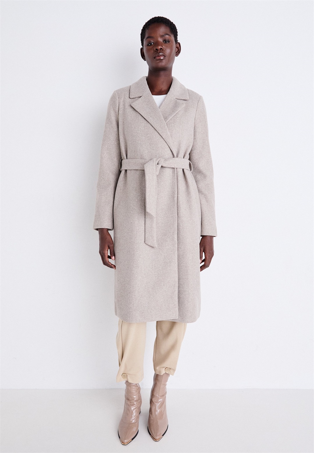 ONLY ONLALVILDA LIFE WRAP - Klassischer Mantel - simply taupe/taupe