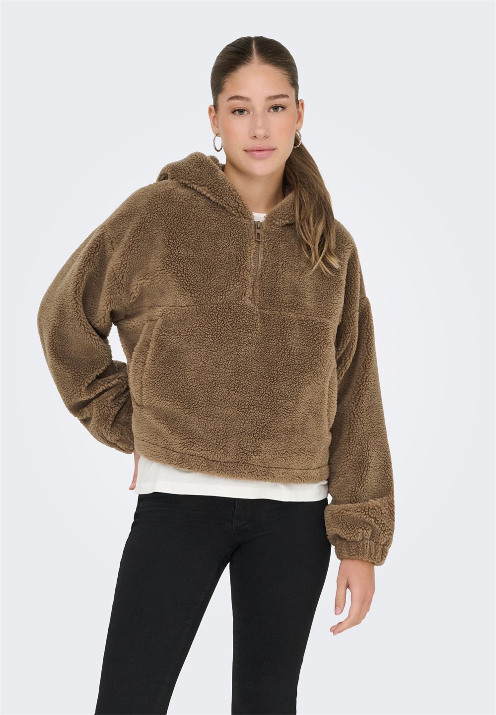 ONLY ONLSIENA - Fleecepullover - cocoa créme/hellbraun