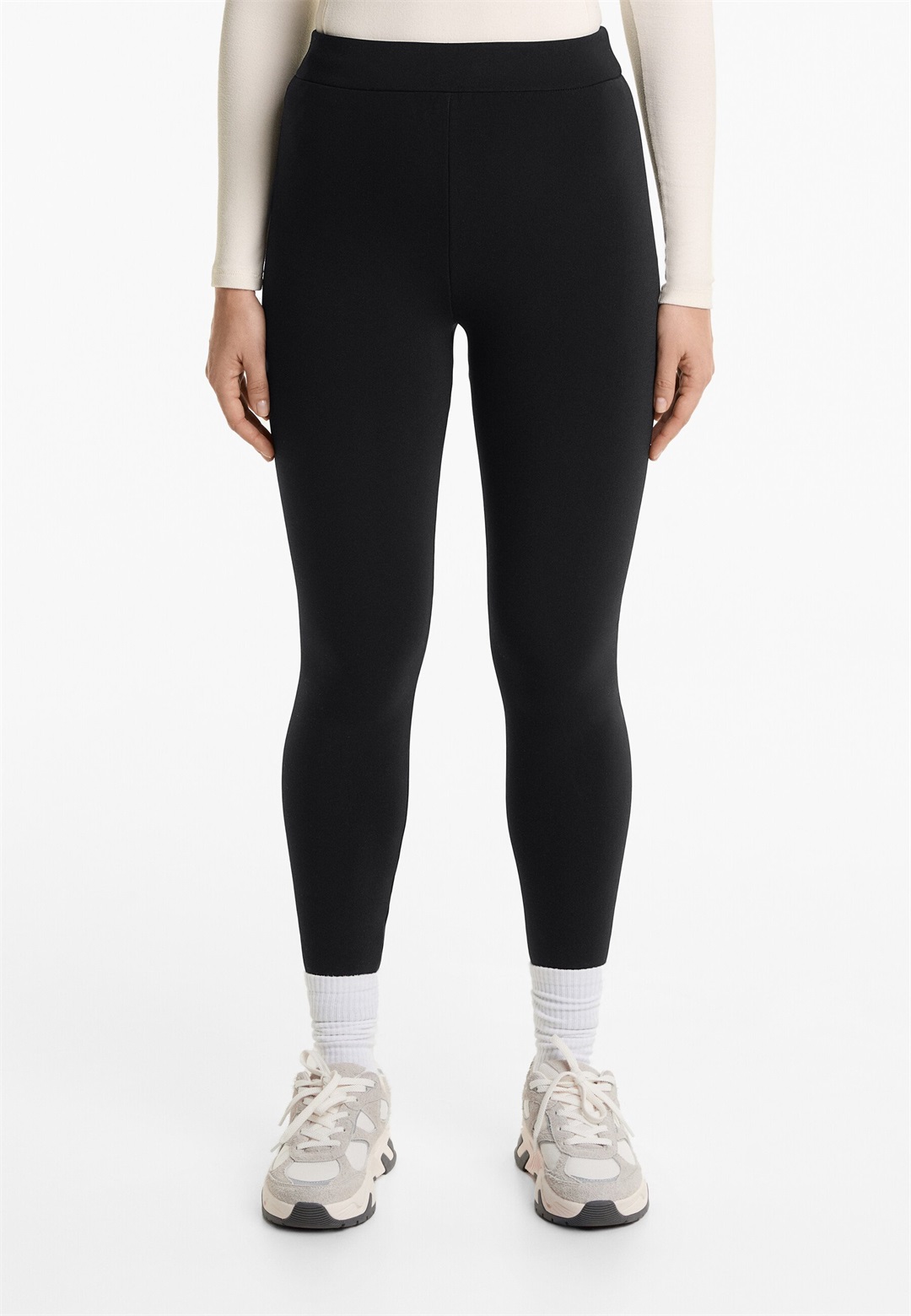 OYSHO SUPER EXTRAWARM HIGH RISE SEAMLESS ANKLE LENGTH - Tights - black/schwarz