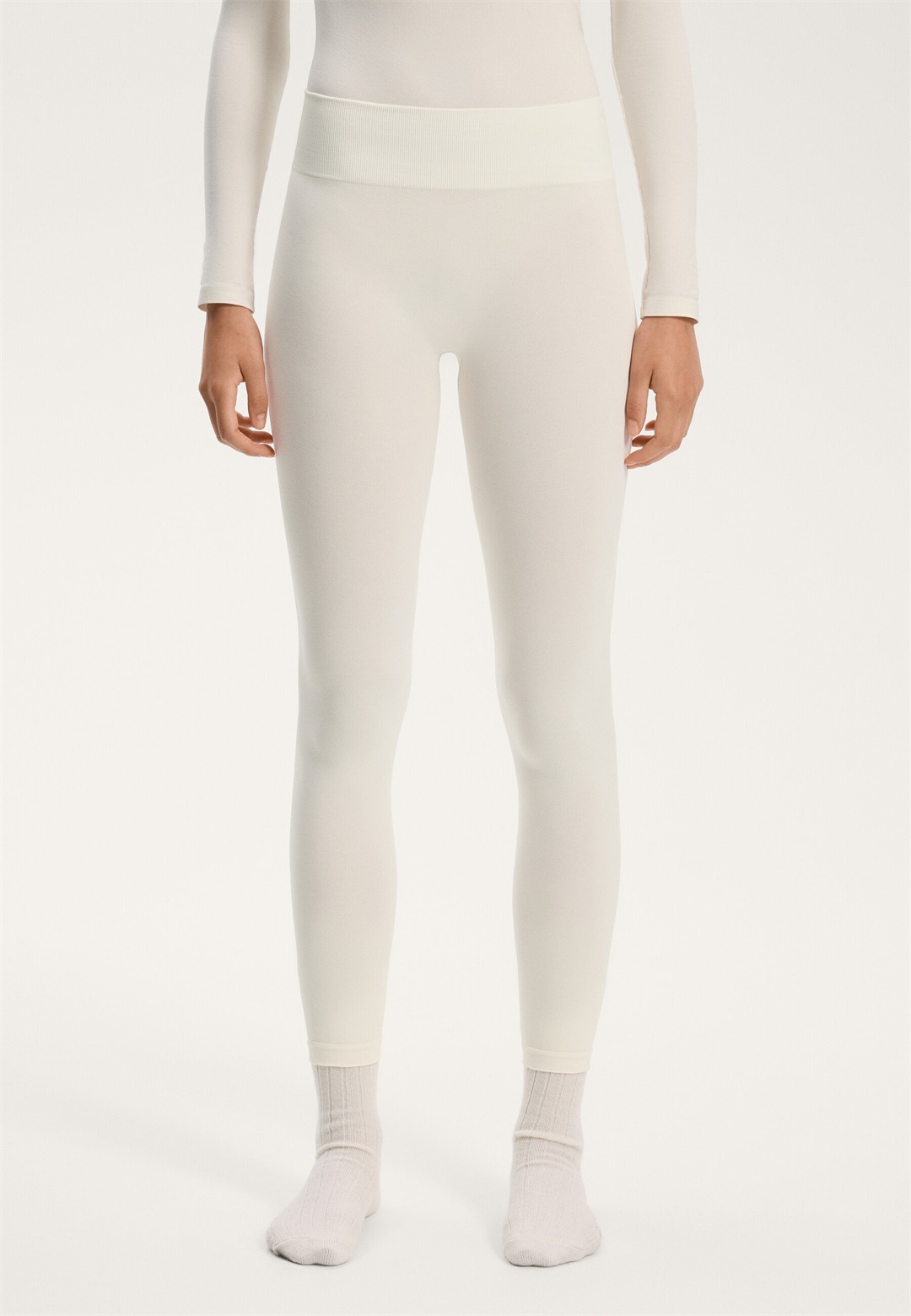 OYSHO ANKLE-LENGTH SEAMLESS BASE LAYER - Leggings - Hosen - white/weiß