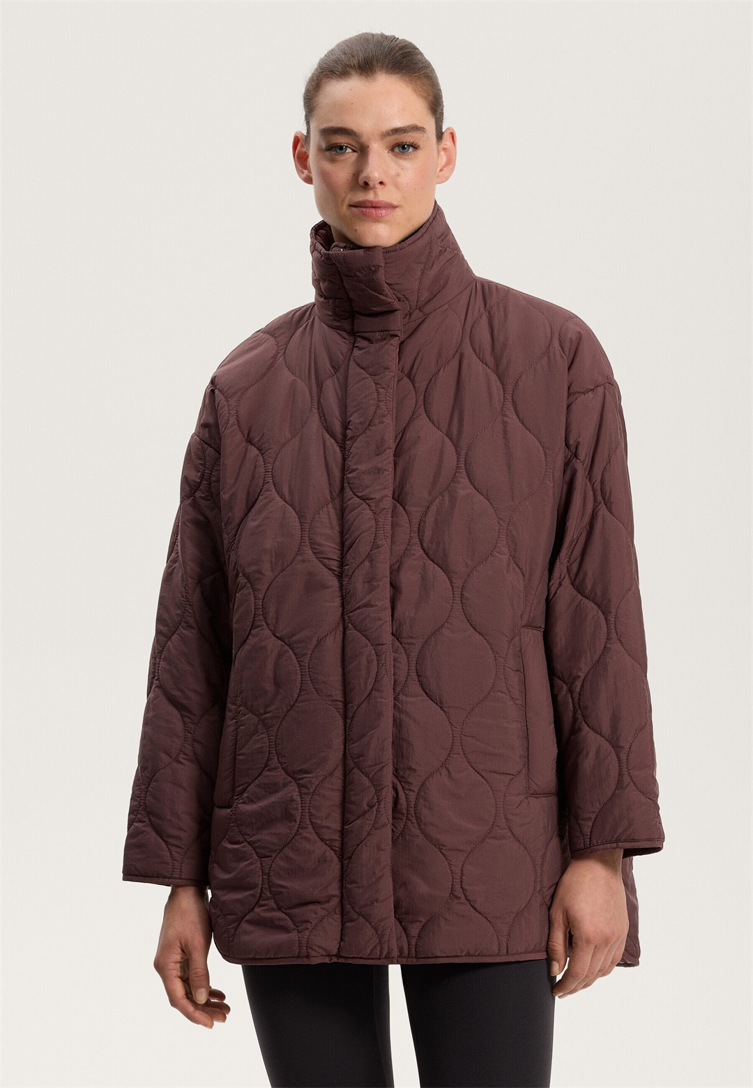OYSHO LIGHTWEIGHT WATER-REPELLENT FELLEX AEROGEL PADDED OVERSIZE - Wintermantel - dark red/dunkelrot
