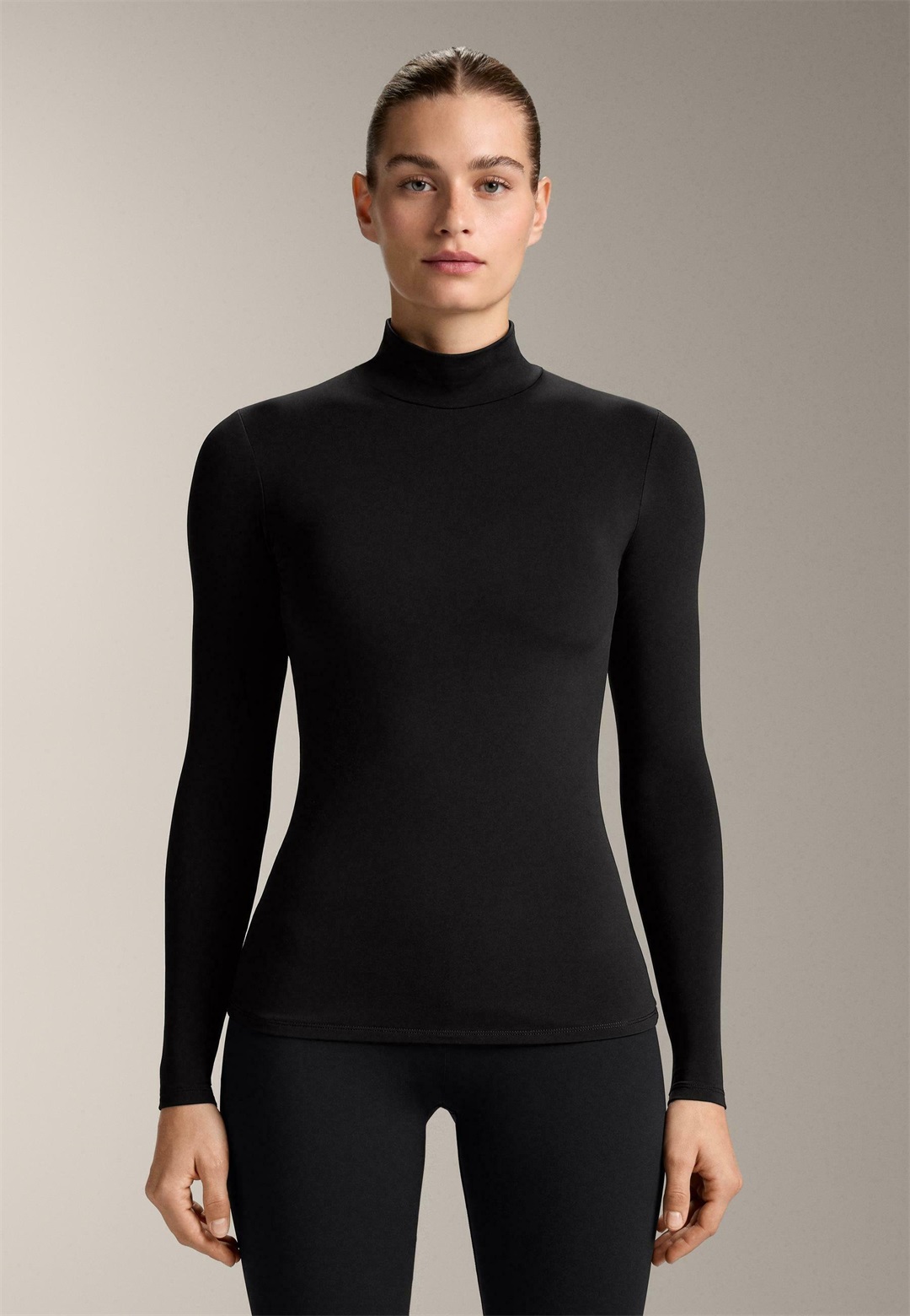 OYSHO LONG SLEEVE BASE LAYER - Unterhemd/-shirt - black/schwarz