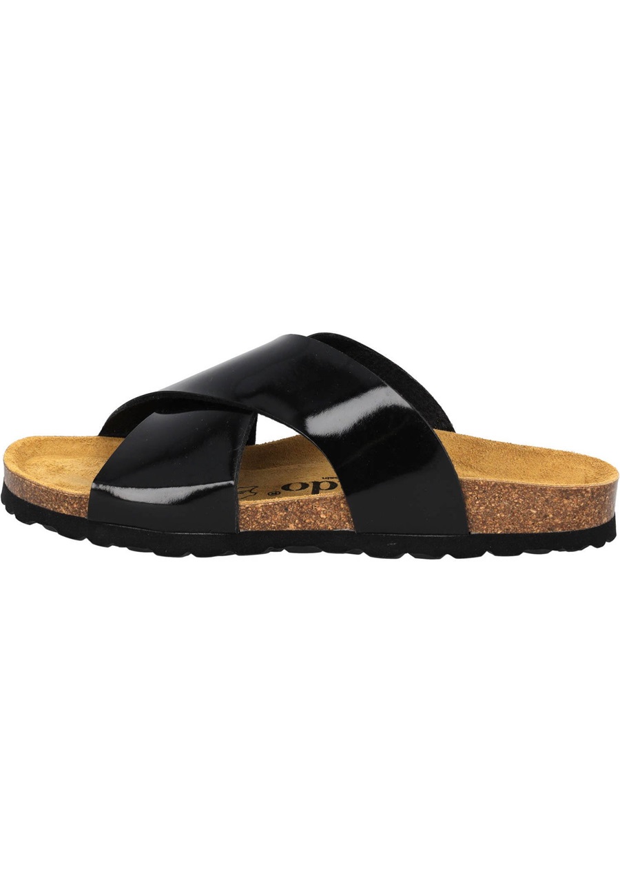 Palado RIANEL - Pantolette flach - schwarz lack/schwarz