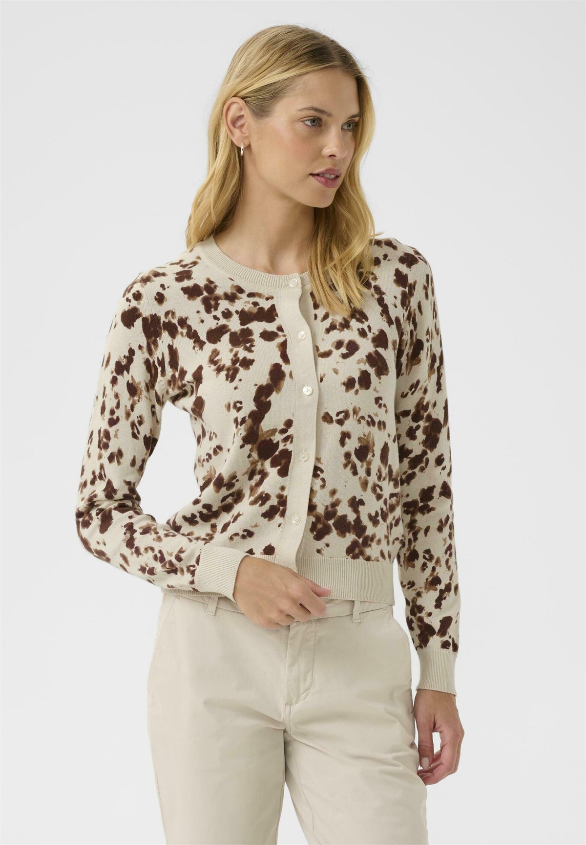 Part Two TANISHA - Strickjacke - neutral leopard print/braun