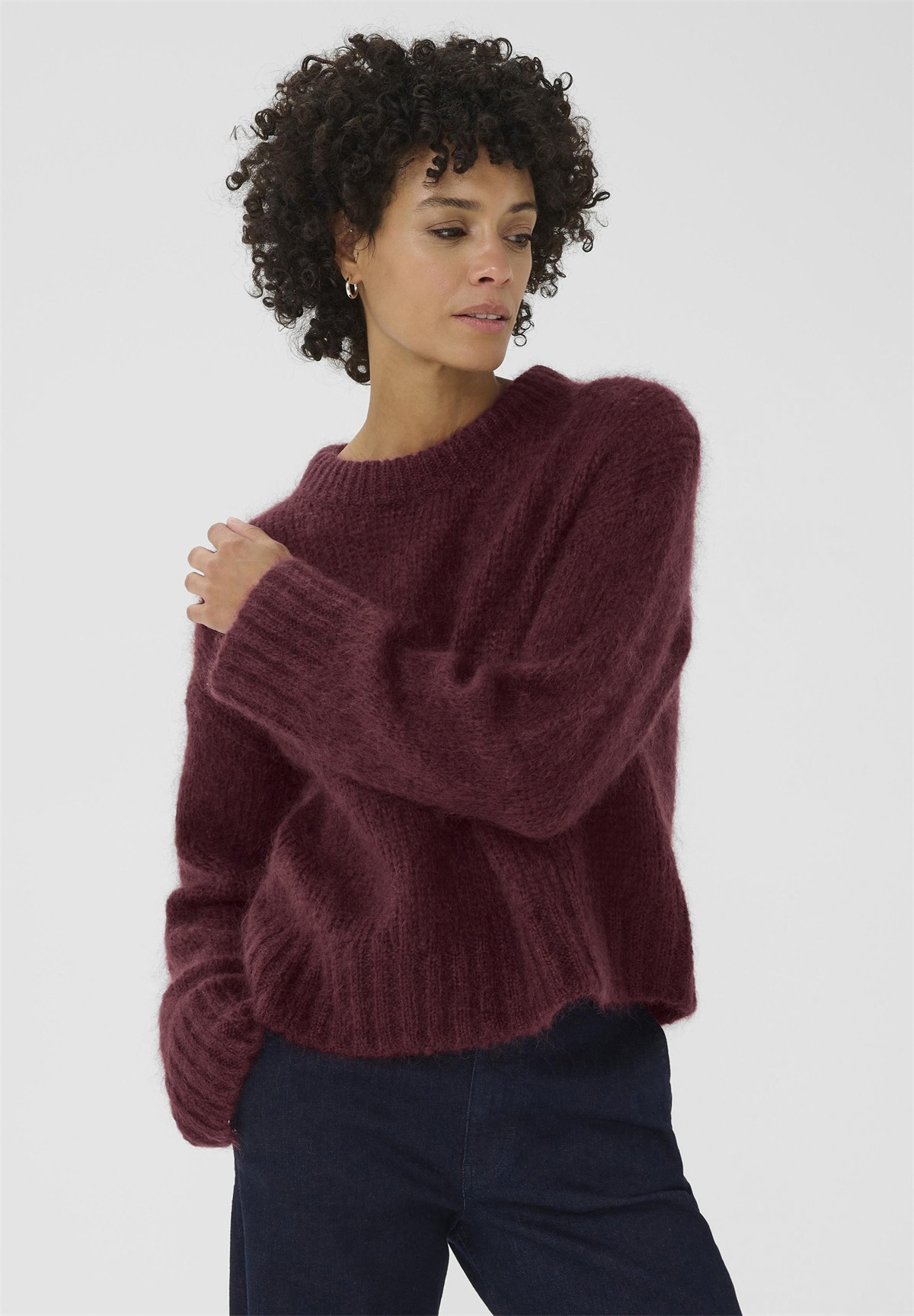 Part Two Strickpullover - tawny port/dunkelrot