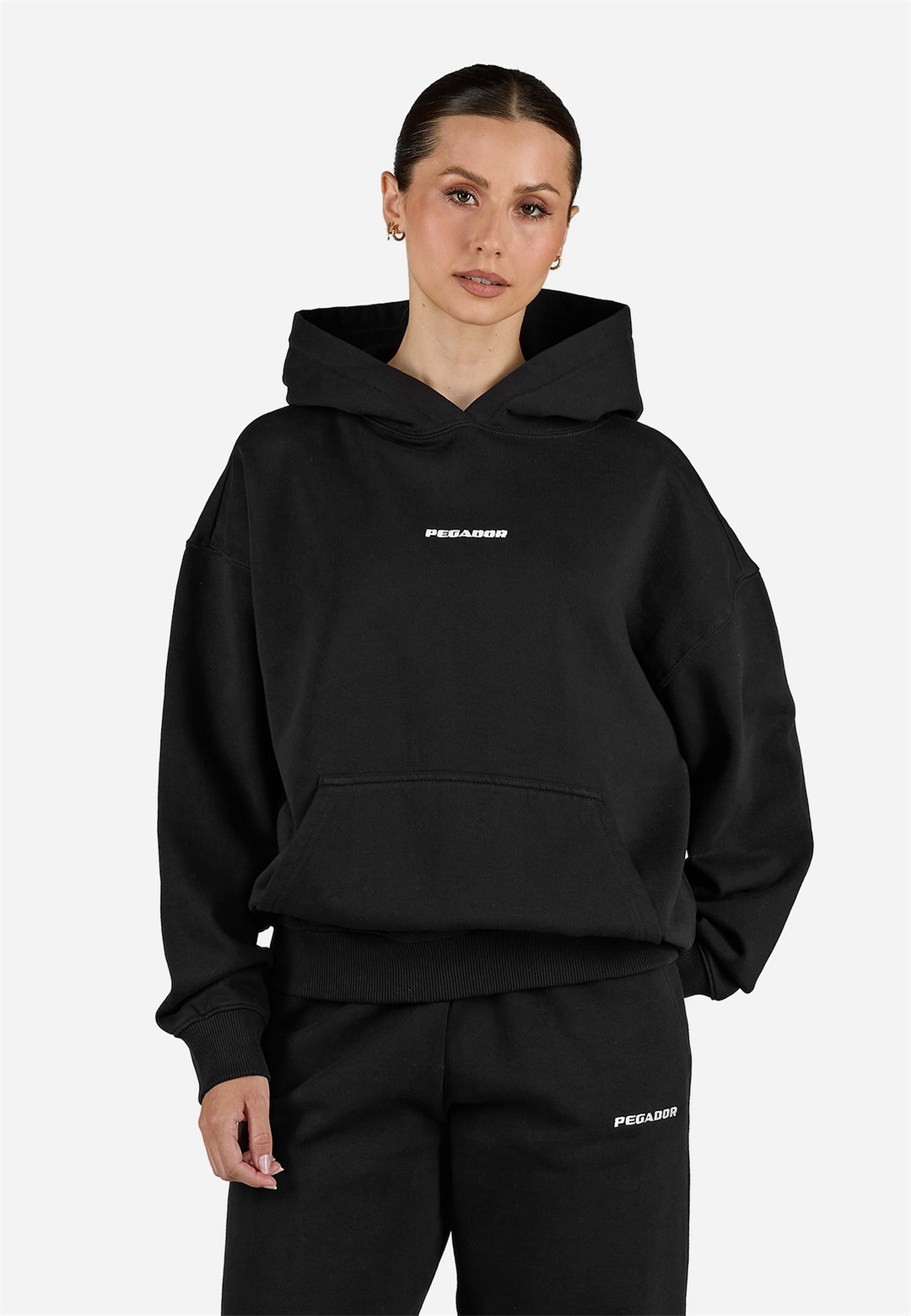Pegador CLARITA LOGO - Kapuzenpullover - washed black/schwarz Pegador CLARITA LOGO - Kapuzenpullover - washed black/schwarz
