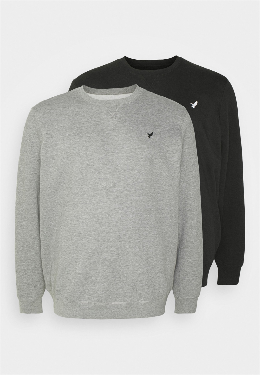 Pier One 2 PACK - Sweatshirt - black/mottled grey/schwarz