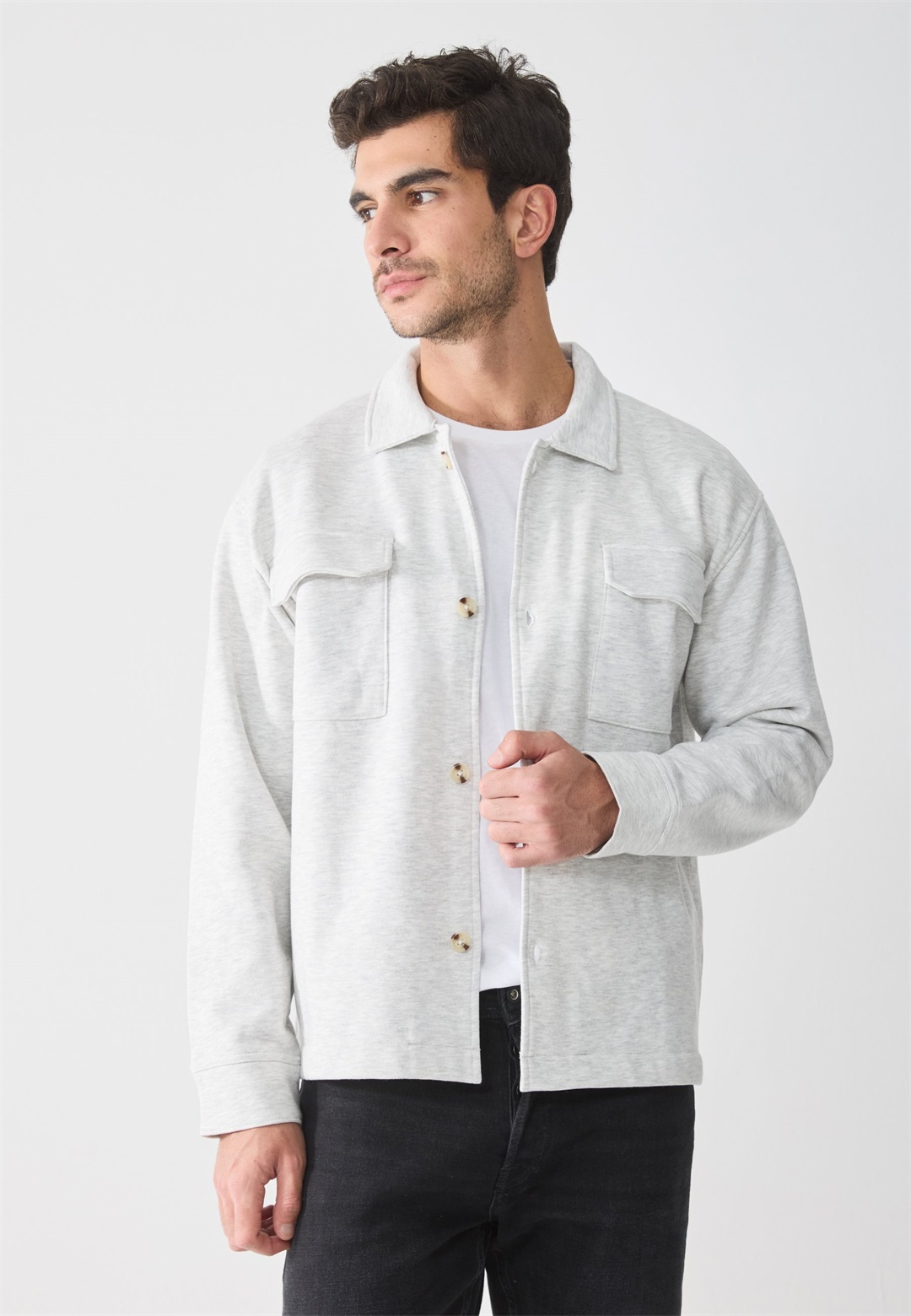 Pier One Sweatjacke - light grey melange/hellgrau-meliert