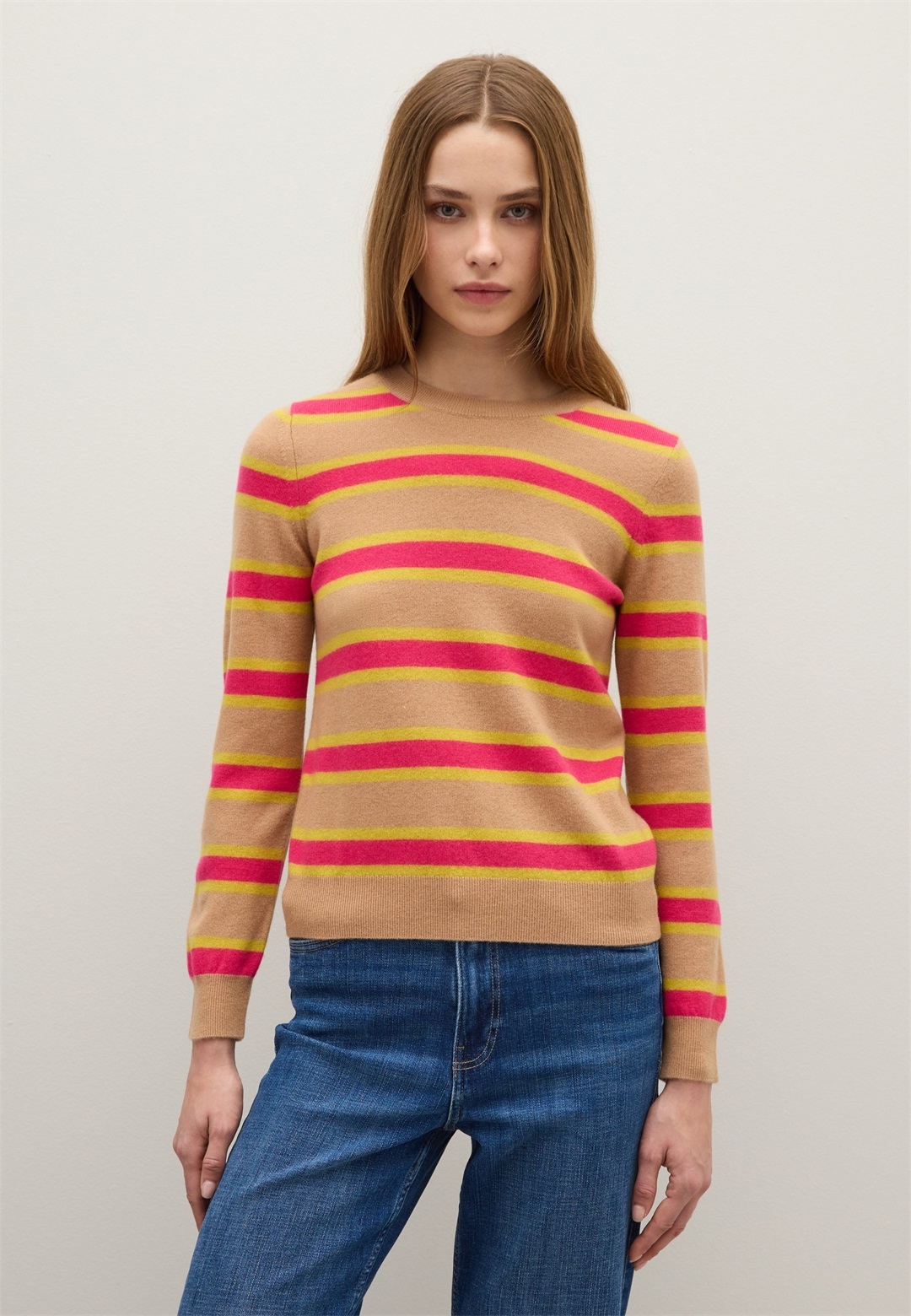 PIOMBO STRIPED - Strickpullover - beige pink/beige