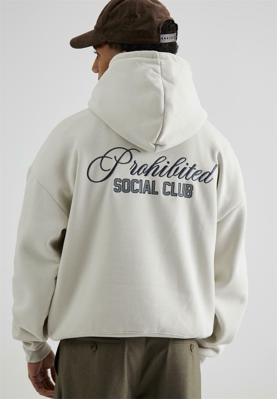 PROHIBITED Kapuzenpullover - white grey/weiß