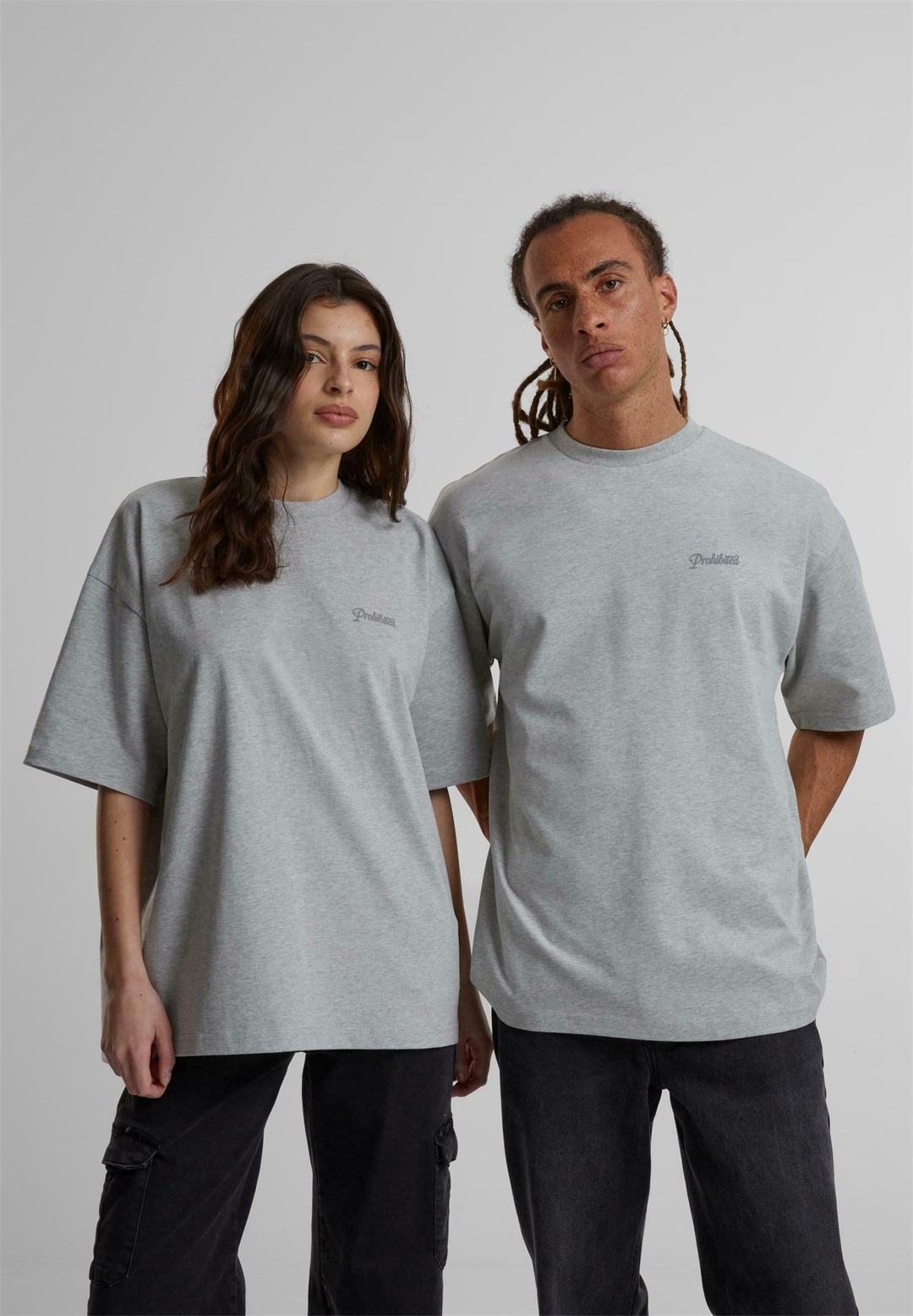PROHIBITED T-Shirt print - greymelange/grau