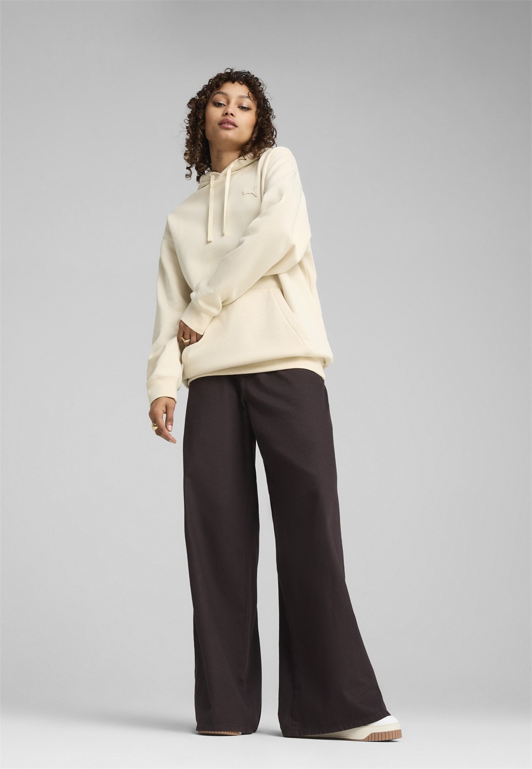 Puma ESSENTIALS ELEVATED UNISEX - Kapuzenpullover - alpine snow/offwhite