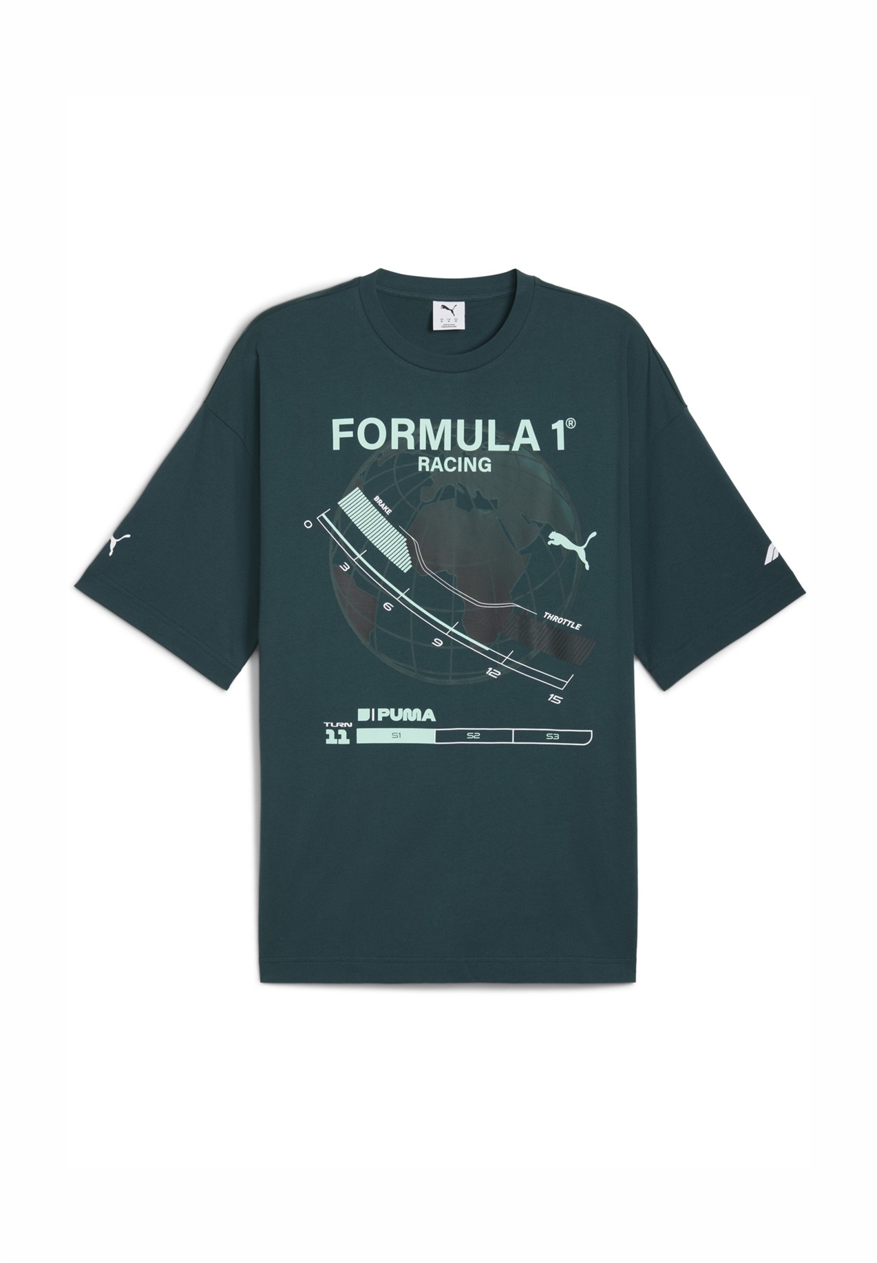 Puma GRAPHIC - T-Shirt print - green terrain/grün