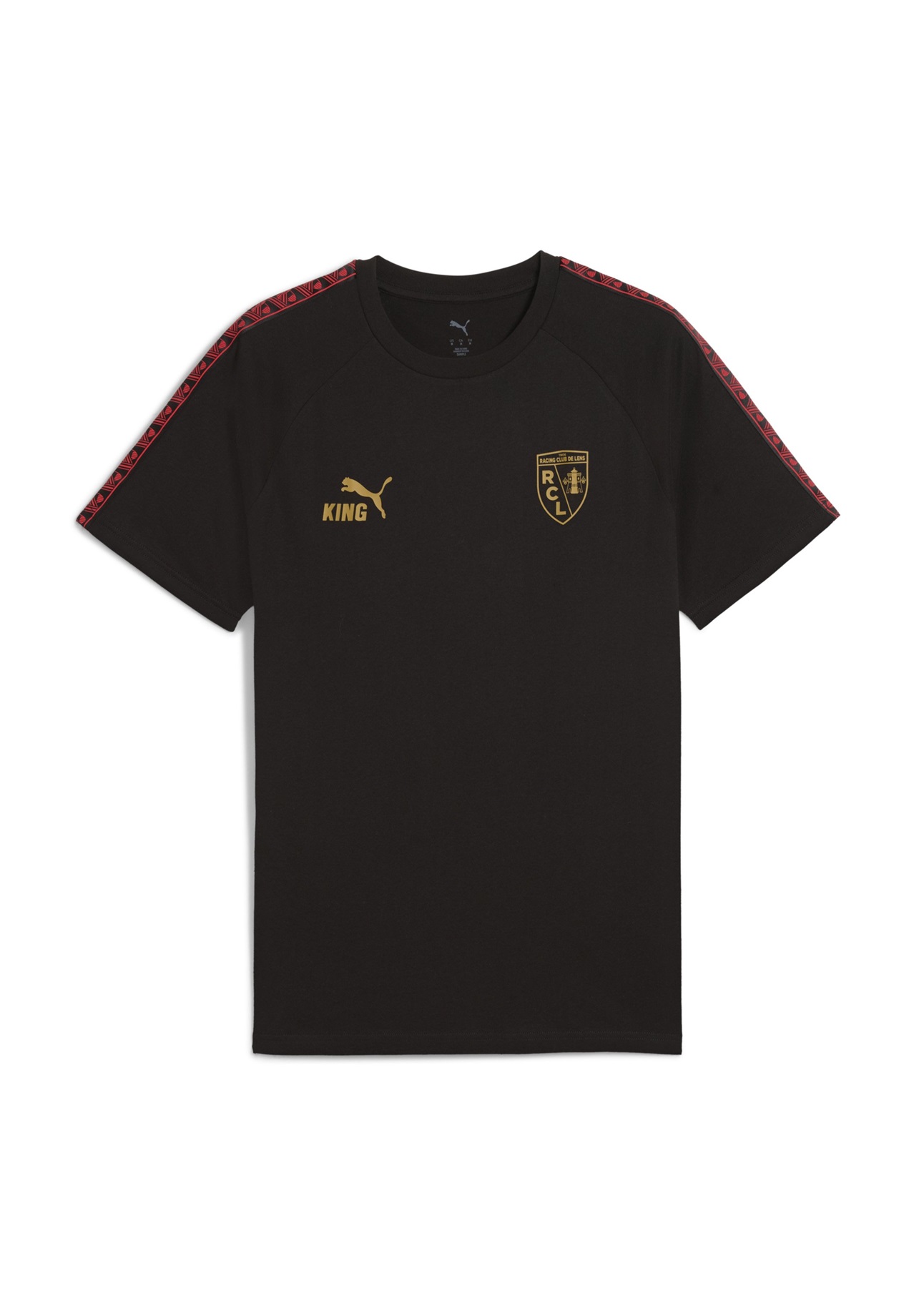 Puma T-Shirt print - black matte gold/schwarz