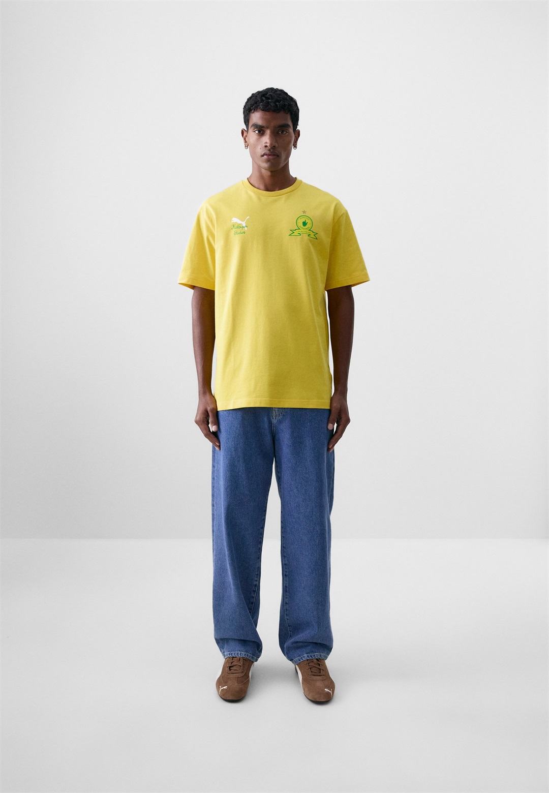 Puma KIDSUPER MAMELODI SUNDOWNS FC GRAPHIC TEE - Vereinsmannschaften - pelé yellow/fast green/gelb