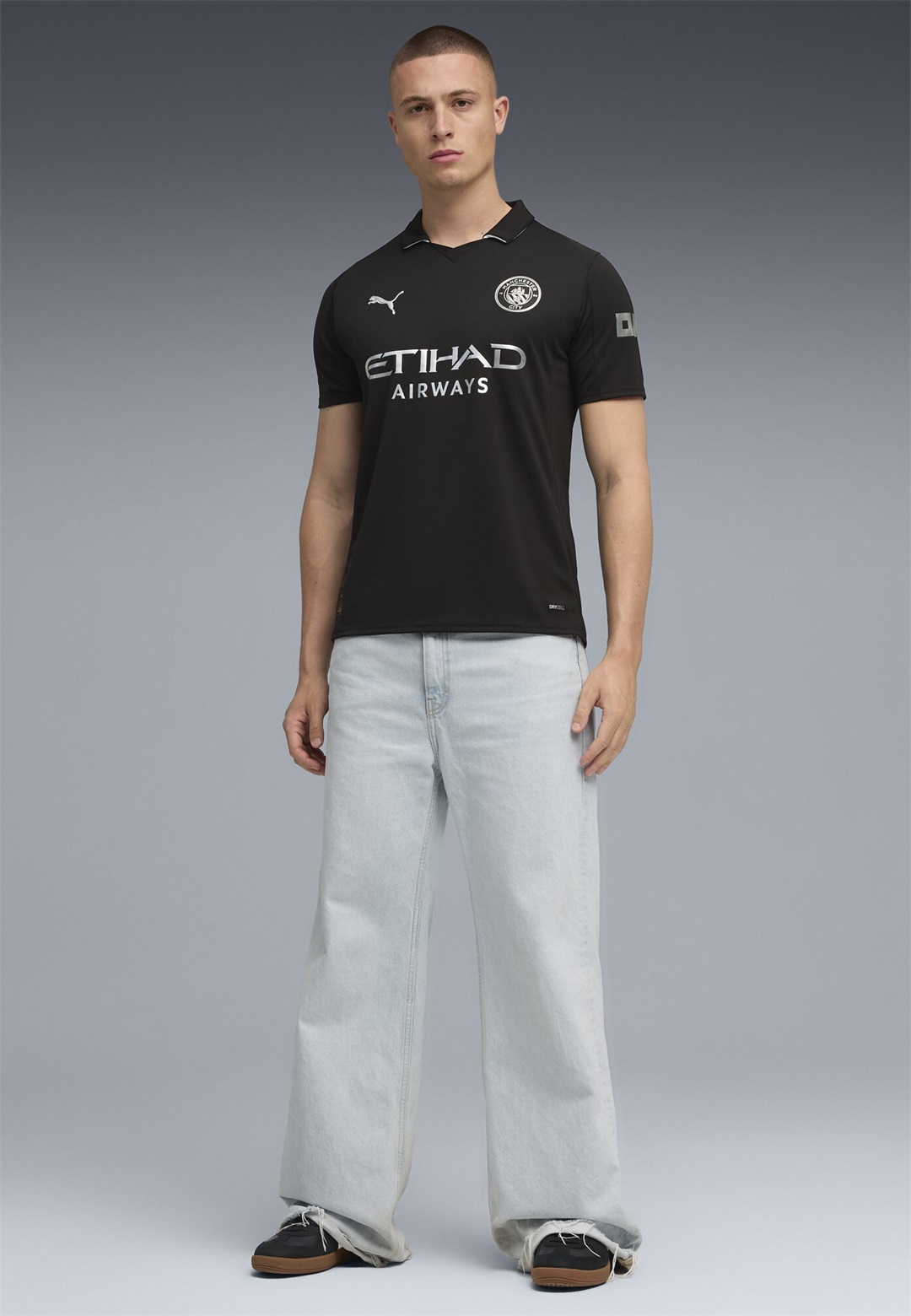 Puma MCFC AWAY REPLICA - Sport T-Shirt - puma black/schwarz