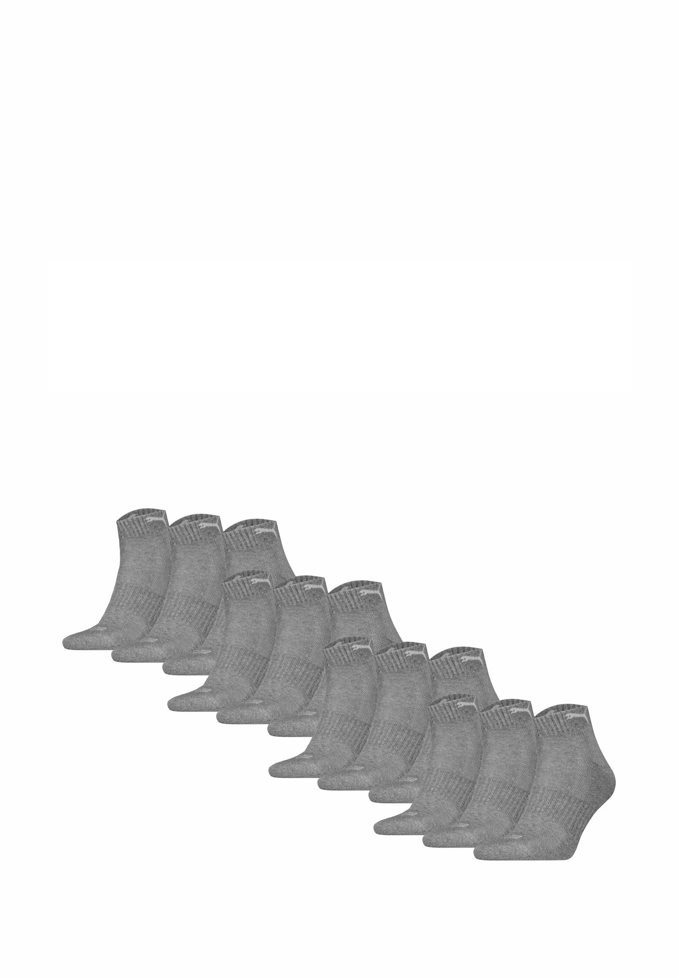 Puma UNISEX QUARTER 12ER PACK - CUSHIONED LOGO - Socken - grau