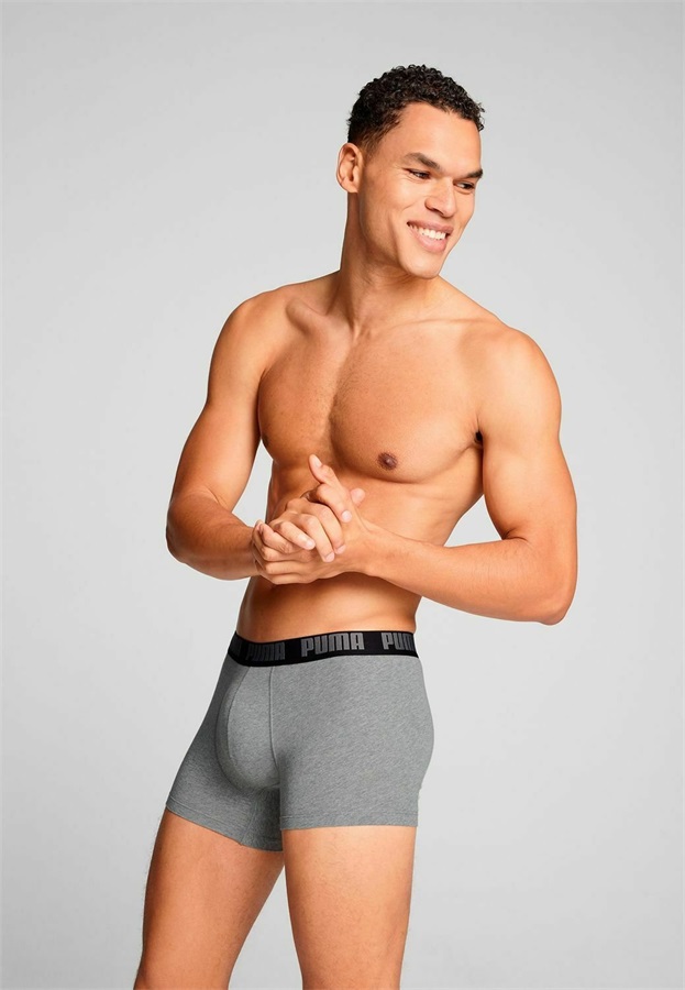 Puma 6 PACK - Boxer Briefs - schwarz grau melange/dunkelgrau