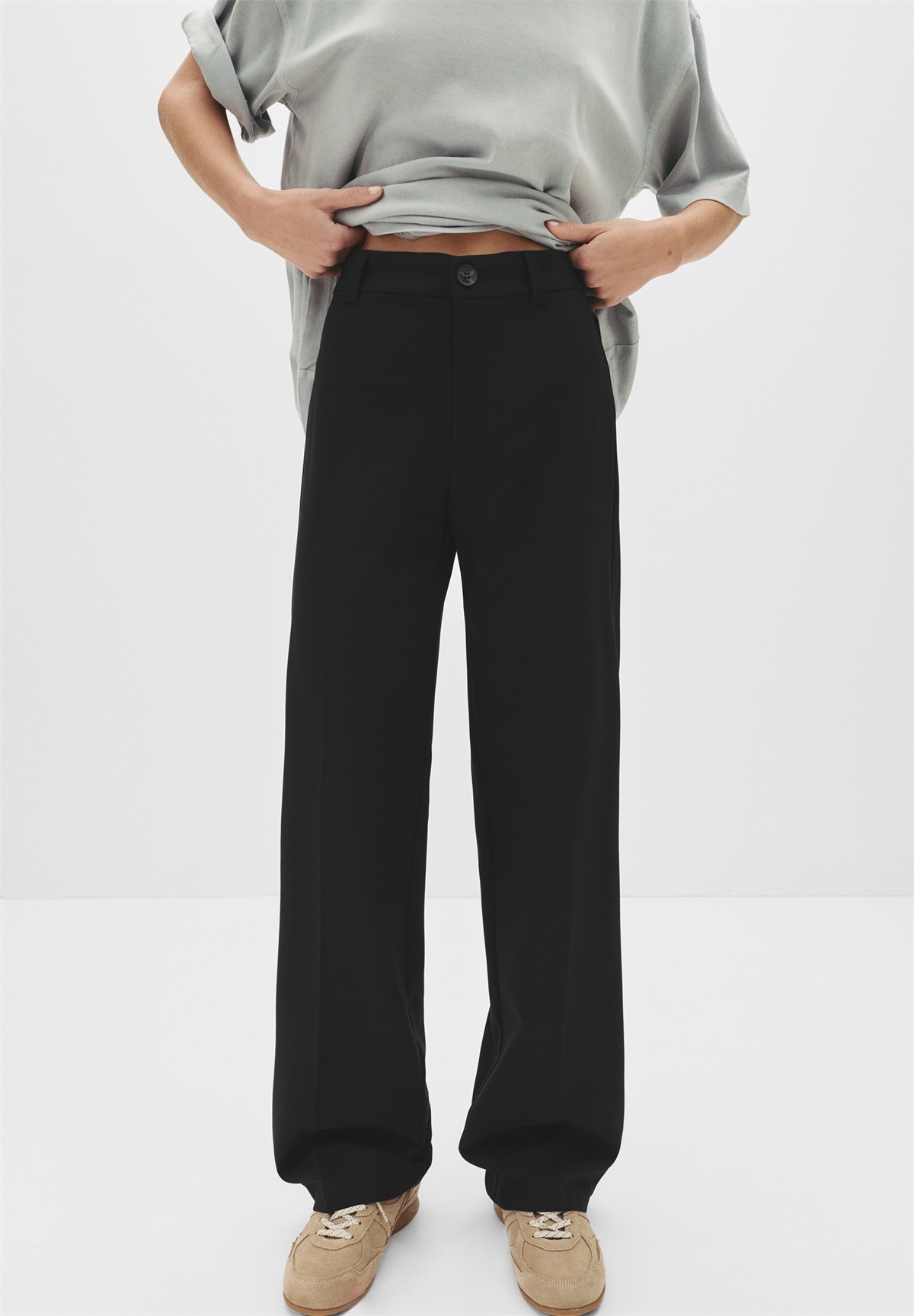 PULL&BEAR Stoffhose - black/schwarz