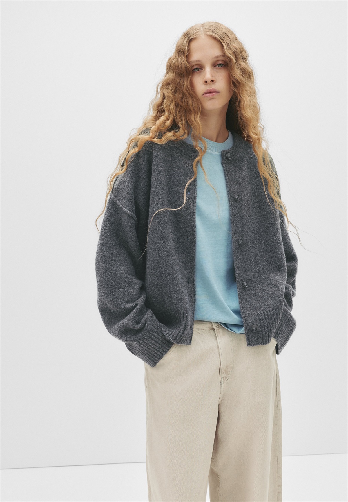 PULL&BEAR Strickjacke - dark grey/dunkelgrau