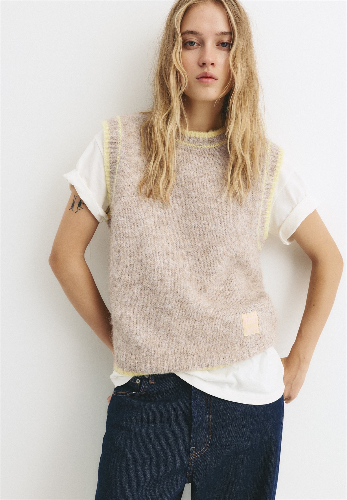 PULL&BEAR Strickpullover - yellow/gelb