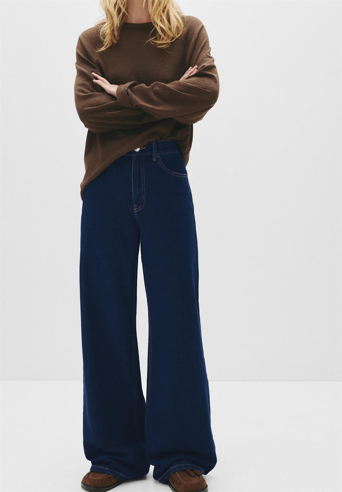 PULL&BEAR Wide Leg - dark blue/dark-blue denim