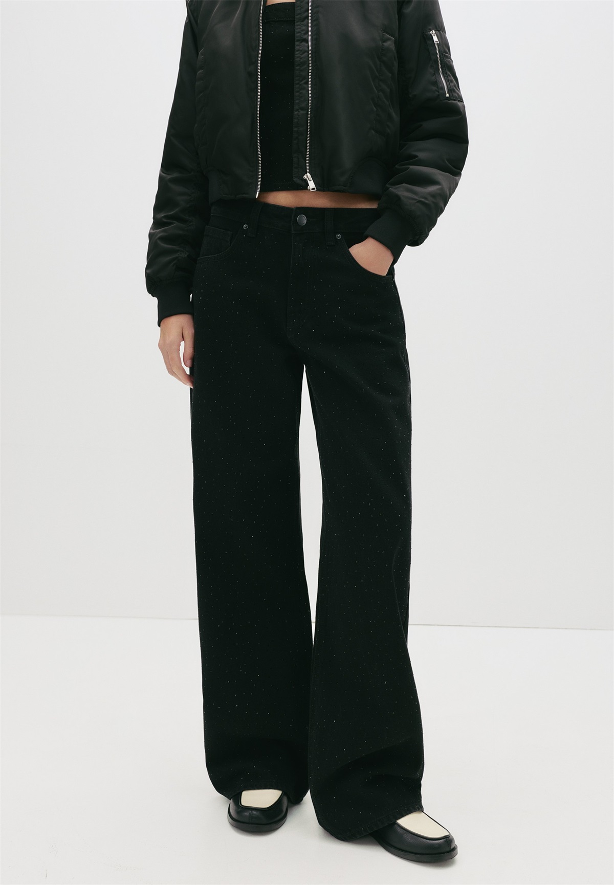 PULL&BEAR Baggy Jeans - black/schwarz