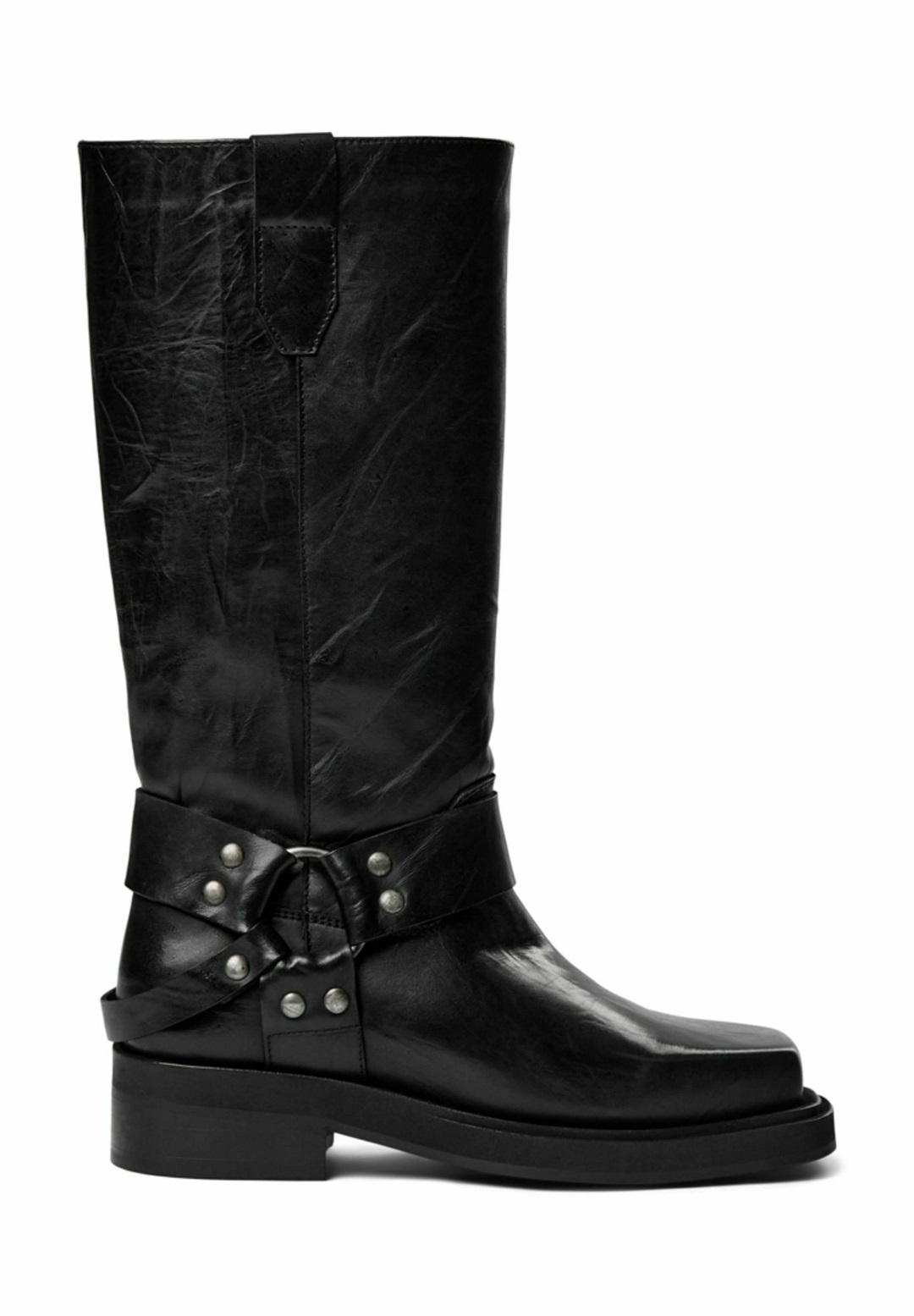Pavement ANGELINA - Cowboy-/Bikerboot - black crinkle/schwarz