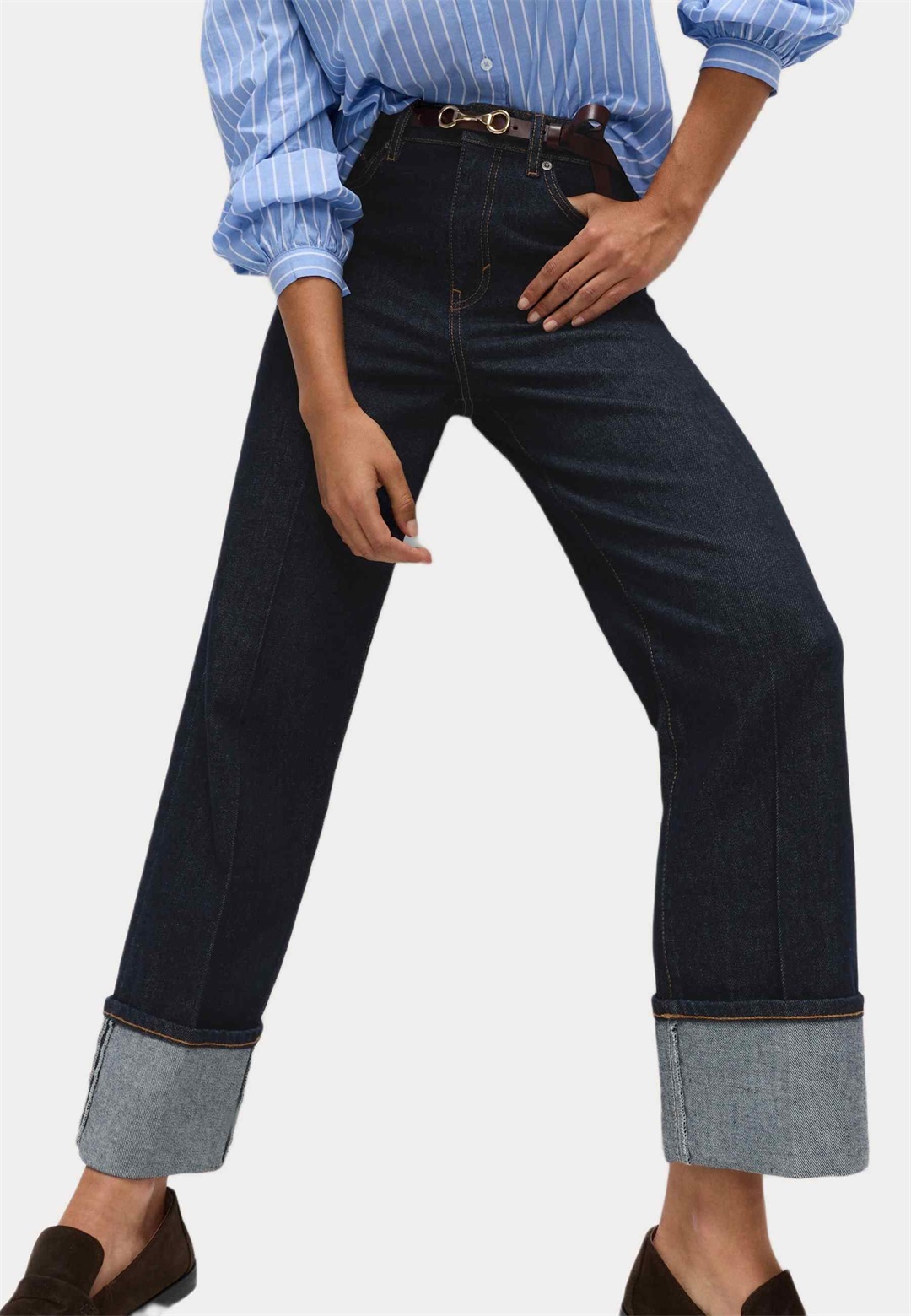 Marks & Spencer Jeans Straight Leg - indigo mix/blau-meliert