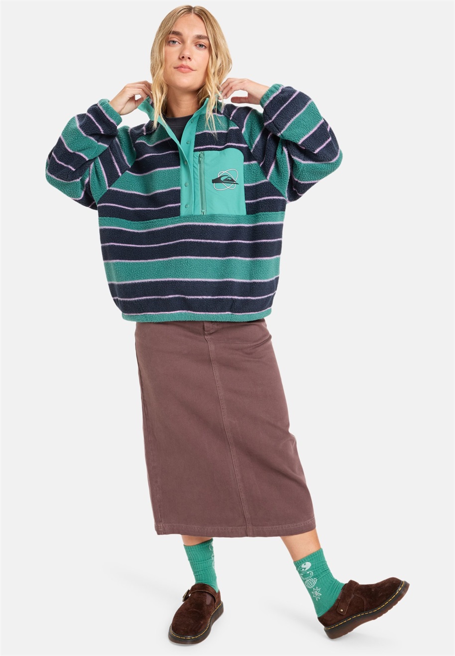 Quiksilver RENEK - Fleecepullover - deep sea strp renek/mehrfarbig