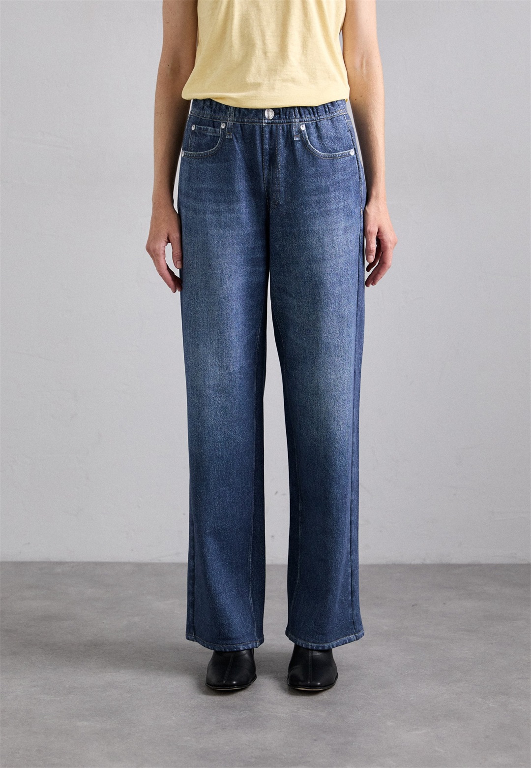 rag & bone MIRAMAR WIDE LEG PANT - Stoffhose - petra/blue denim
