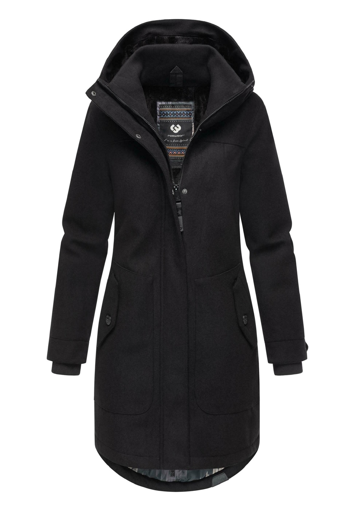 Ragwear JANNISA - Wintermantel - black/schwarz