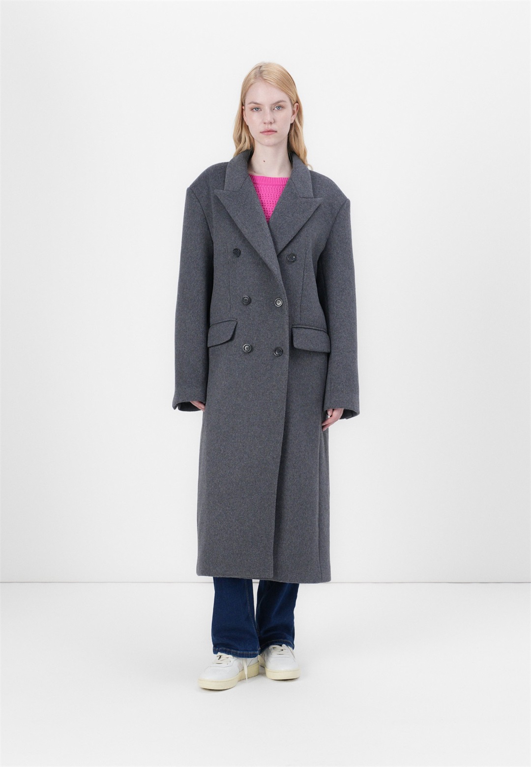 Replay JACKET - Klassischer Mantel - dark gray/dunkelgrau-meliert
