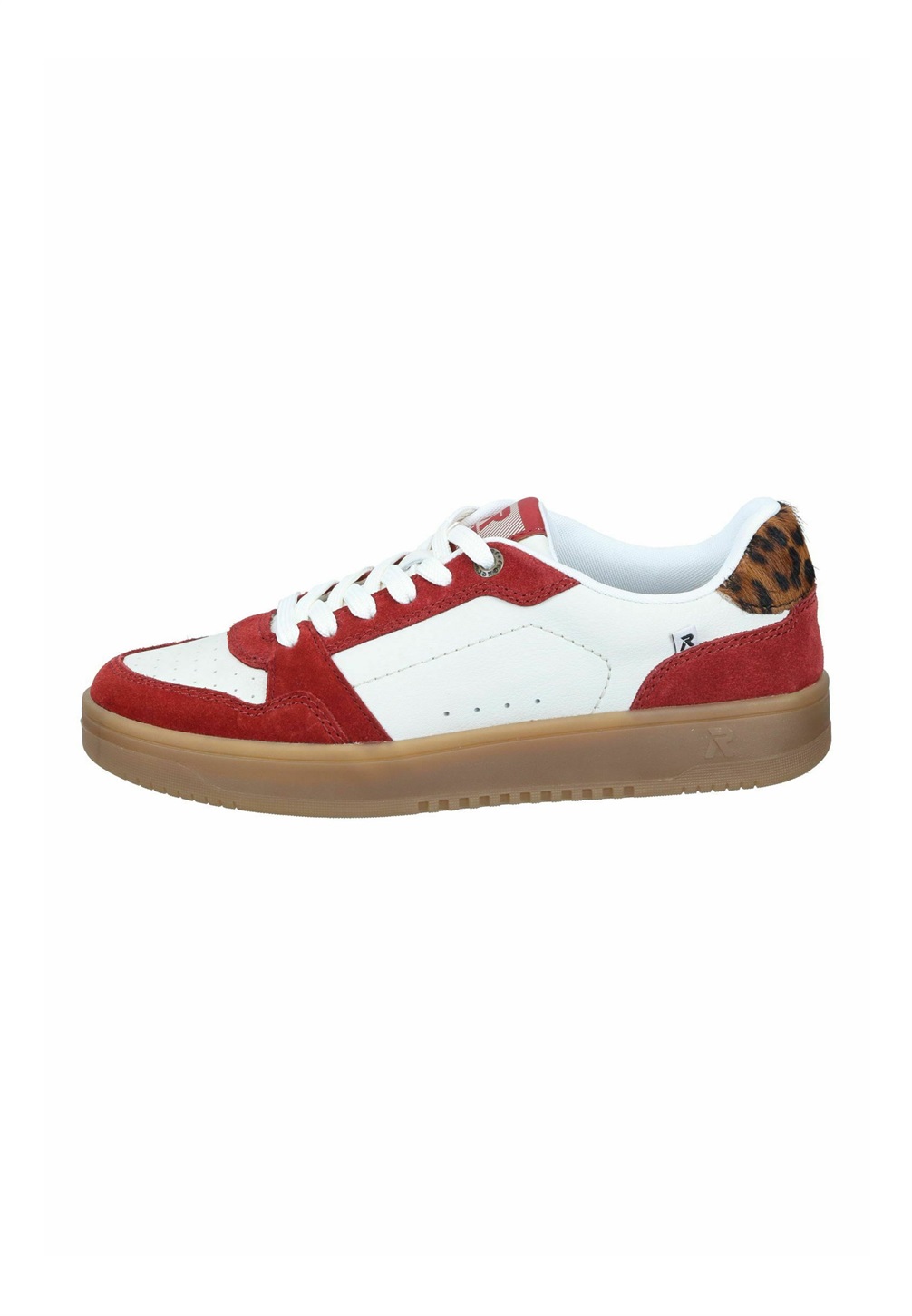 Rieker Sneaker low - mohn offwhite/leo nuss rot/rot