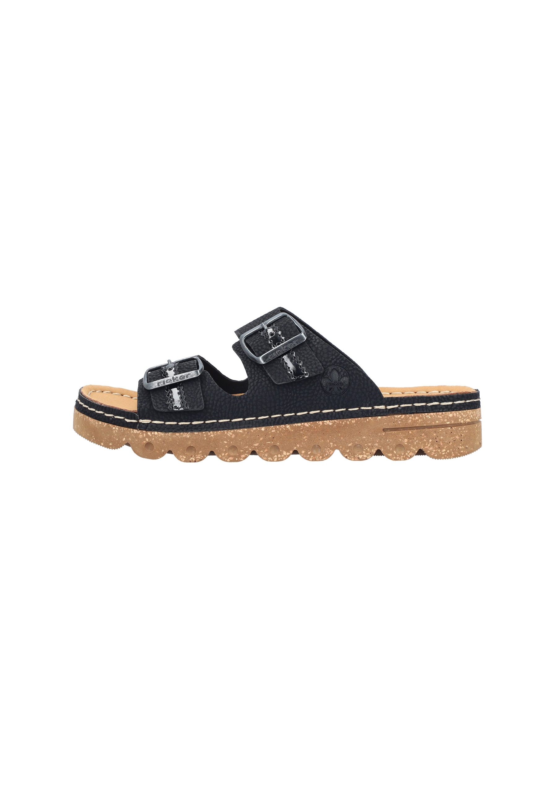 Rieker Pantolette flach - schwarz
