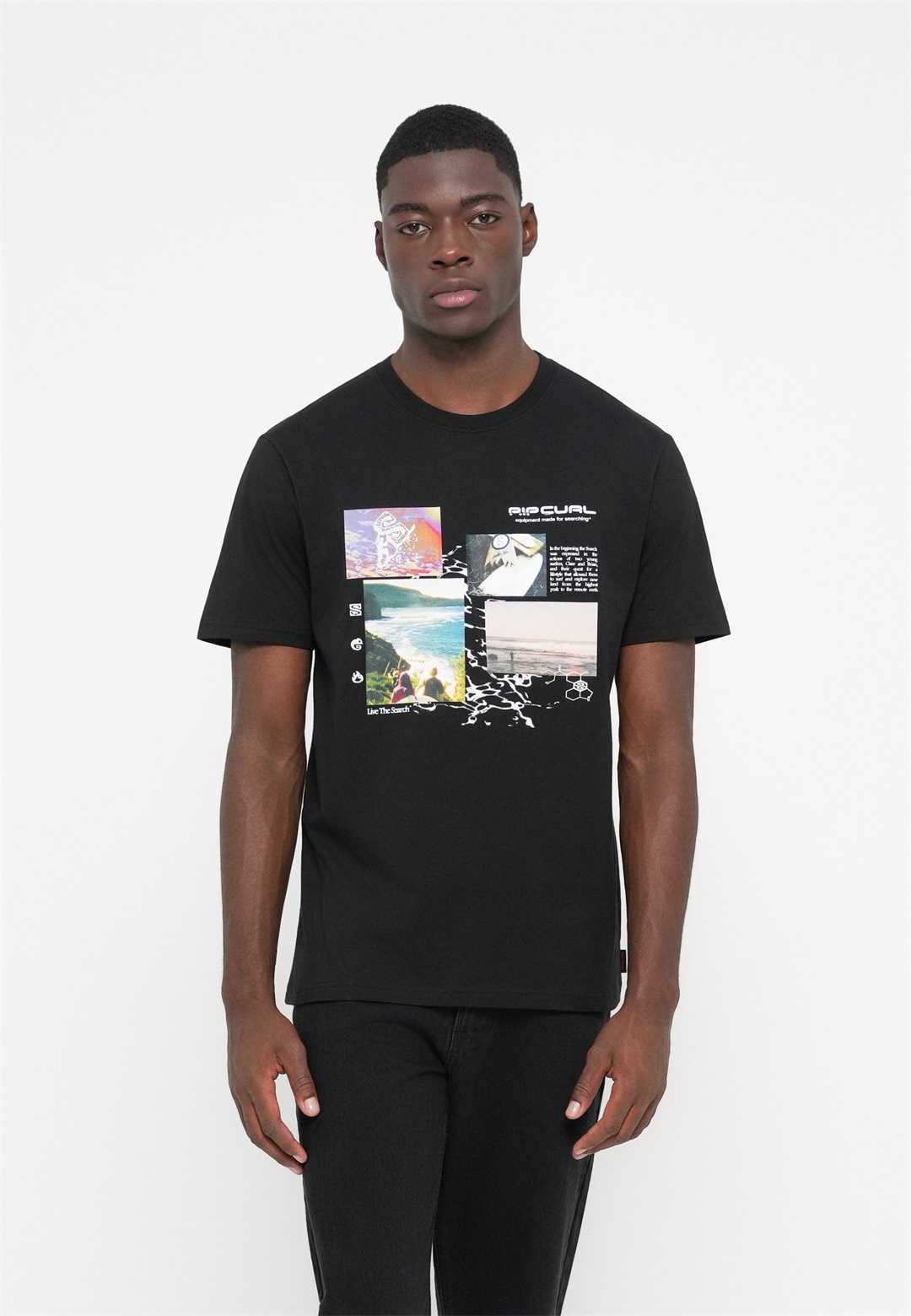 Rip Curl SEARCH EXCURSIONS TEE UNISEX - T-Shirt print - black/schwarz