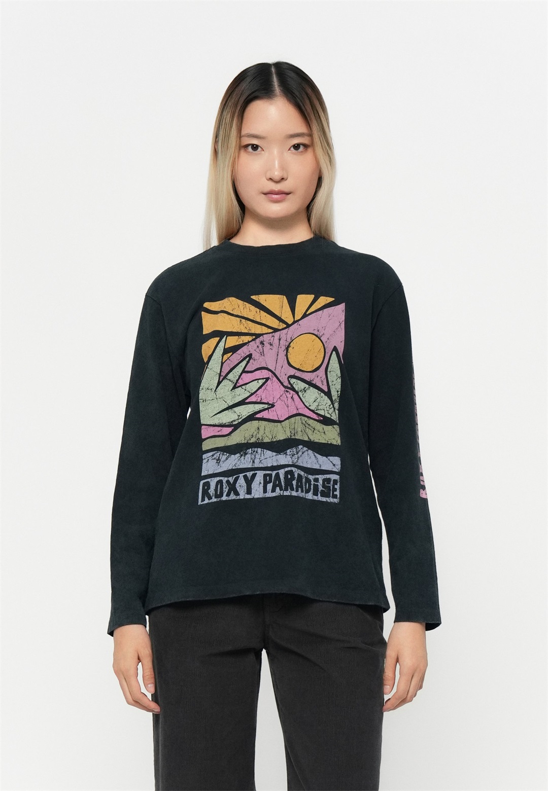 Roxy HANGLOOSE - Langarmshirt - anthracite/schwarz