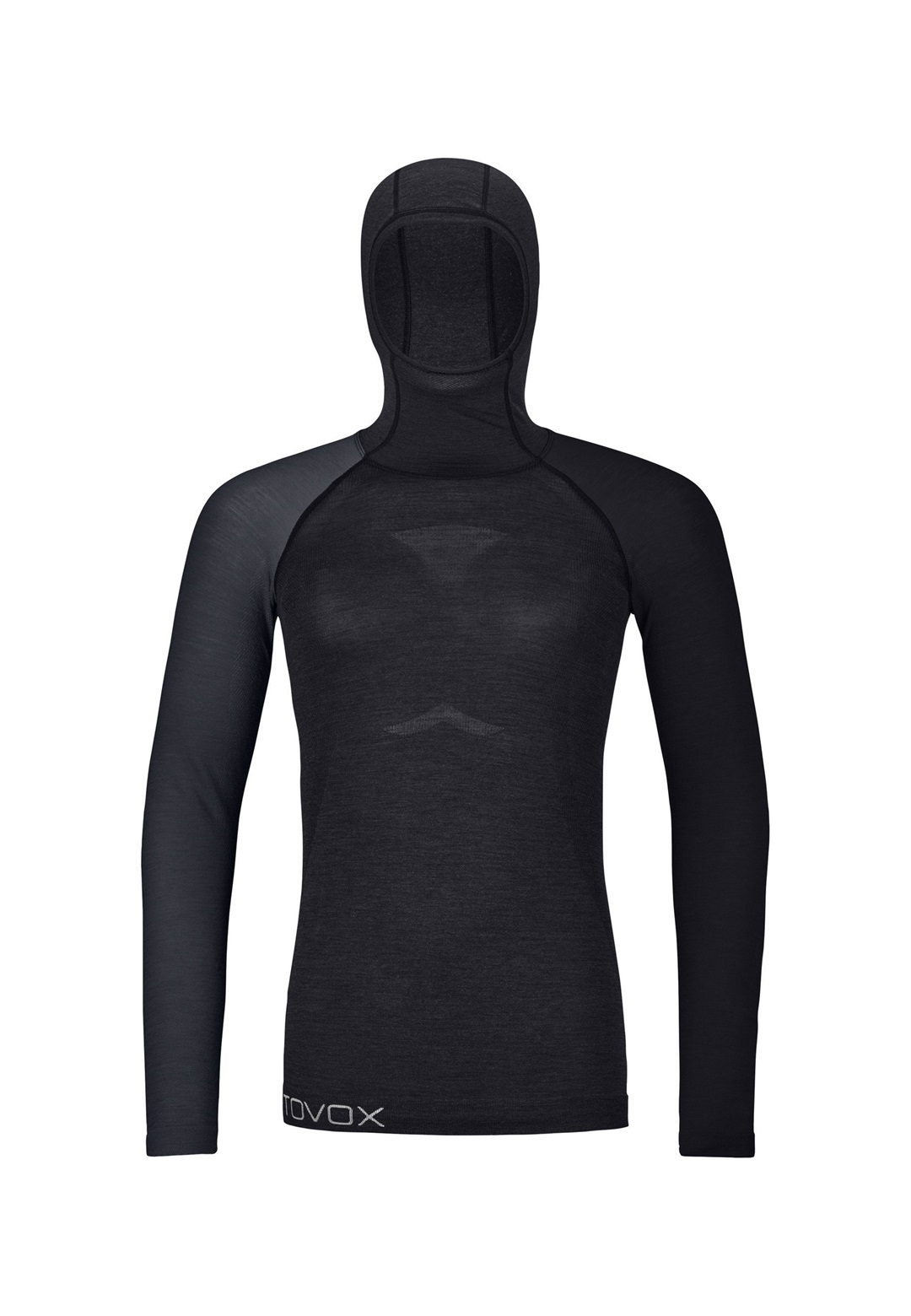 ORTOVOX 120 COMP LIGHT HOODY - Unterhemd/-shirt - black raven/schwarz