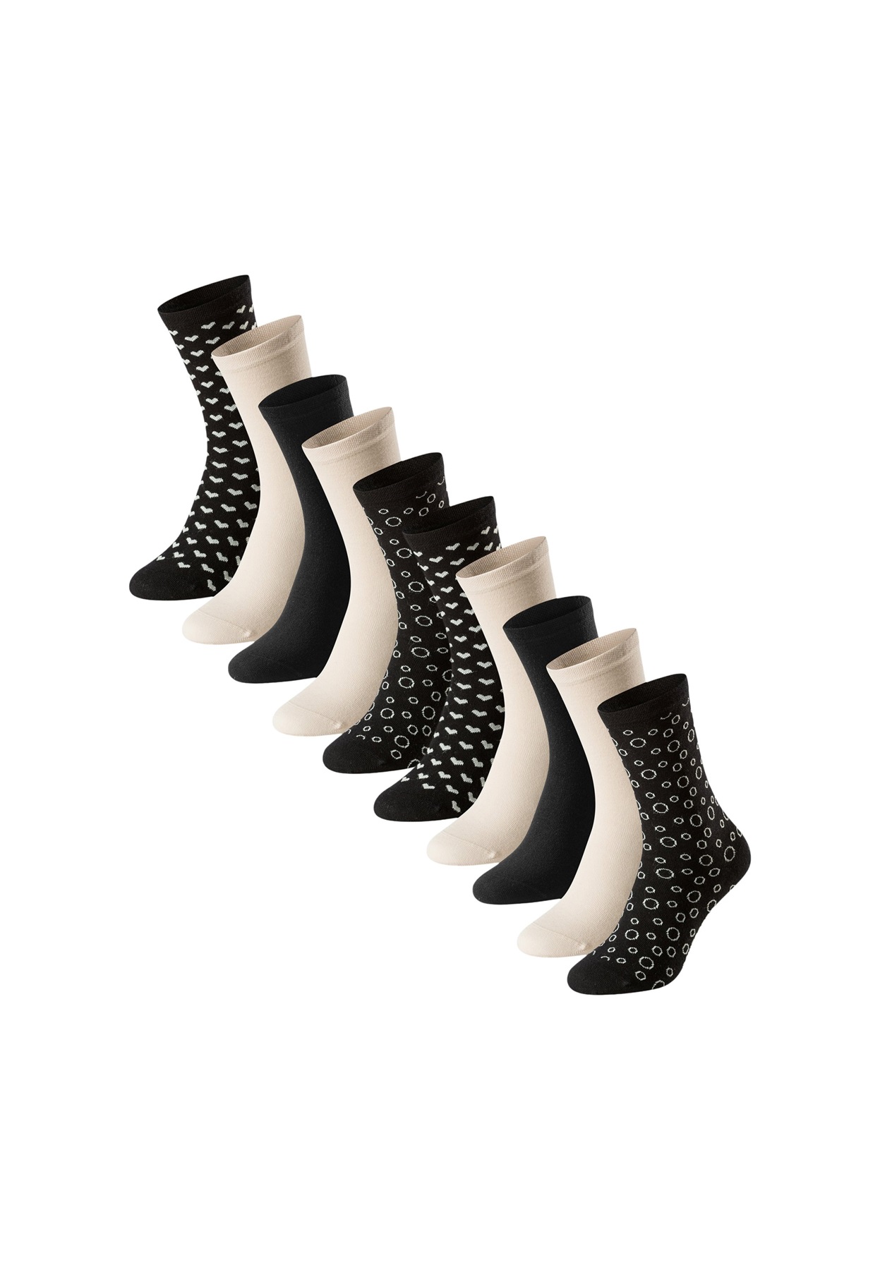 Schiesser 10ER PACK - Socken - schwarz beige/beige