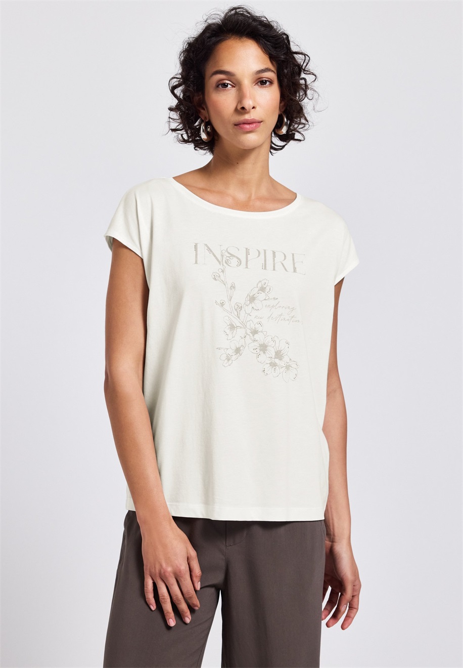 Street One T-Shirt print - weiß/offwhite