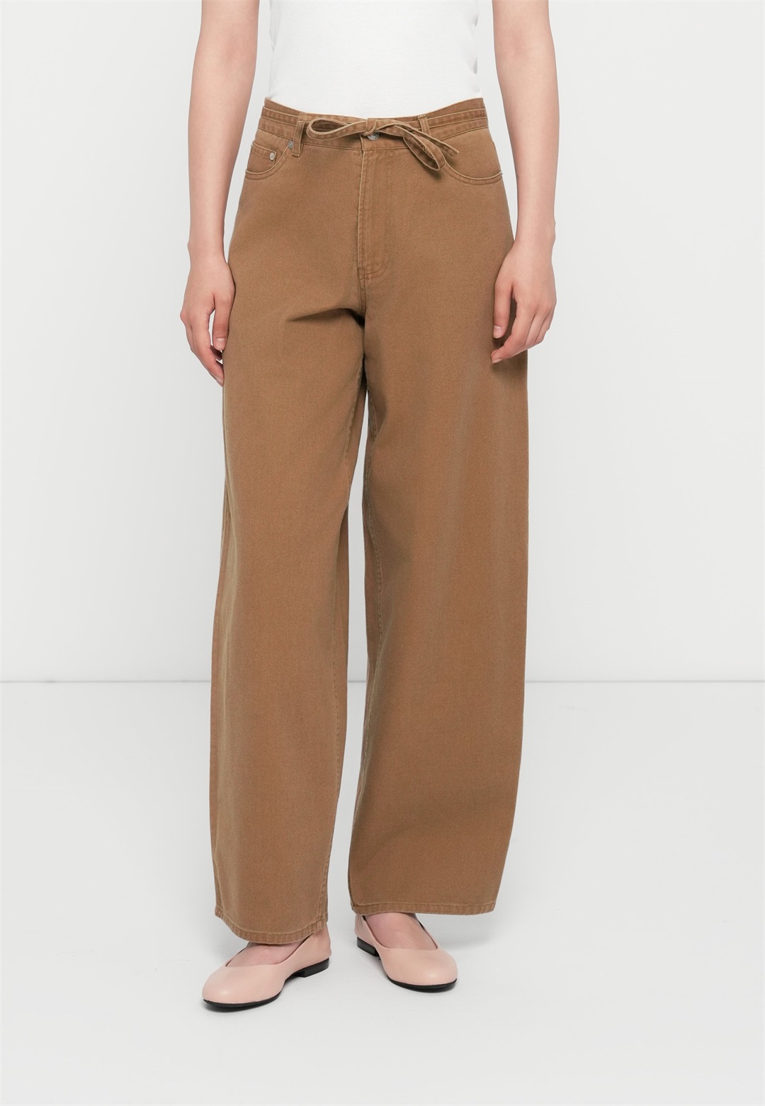 Samsøe Samsøe SAHARPER TROUSERS BELT 15803 - Stoffhose - washed otter/braun
