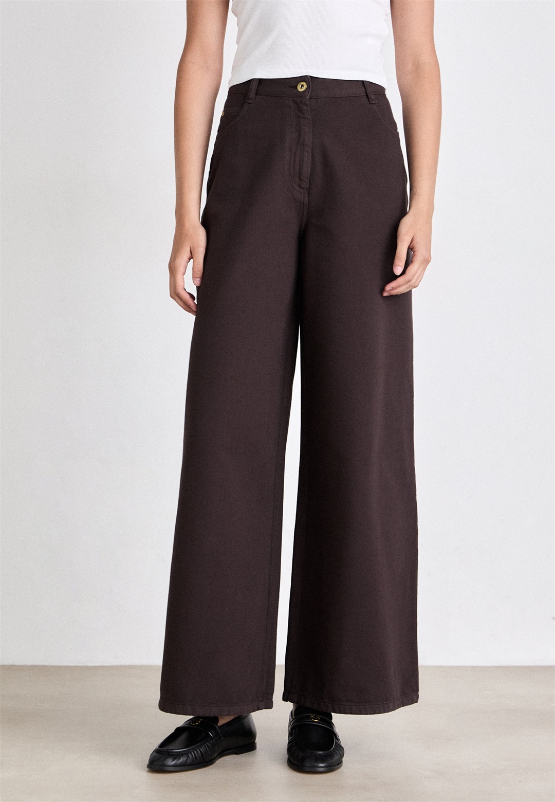 sessùn DALT - Wide Leg - coffea/dunkelbraun