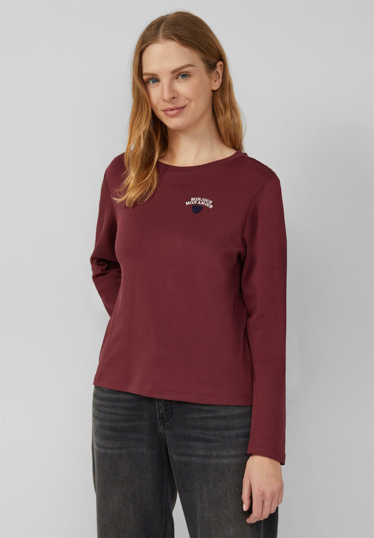 s.Oliver Langarmshirt - bordeaux/dunkelrot