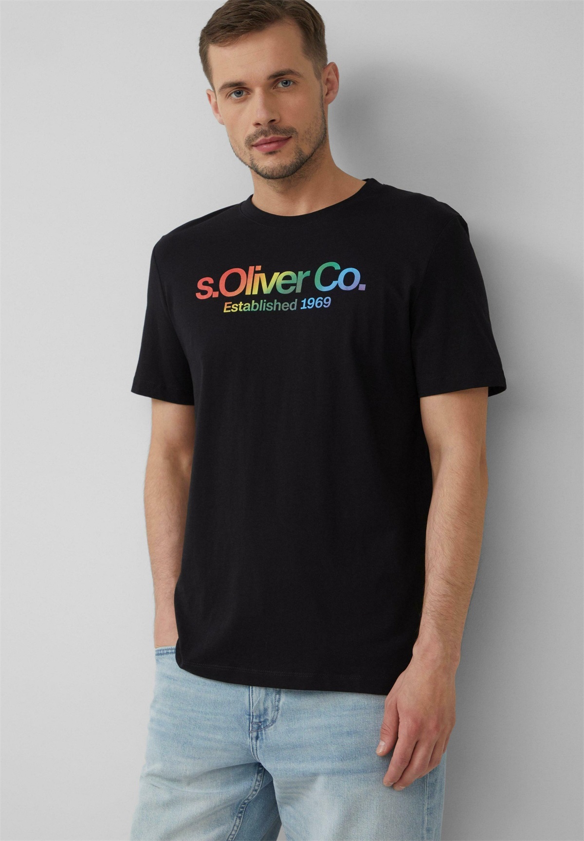 s.Oliver T-Shirt print - schwarz