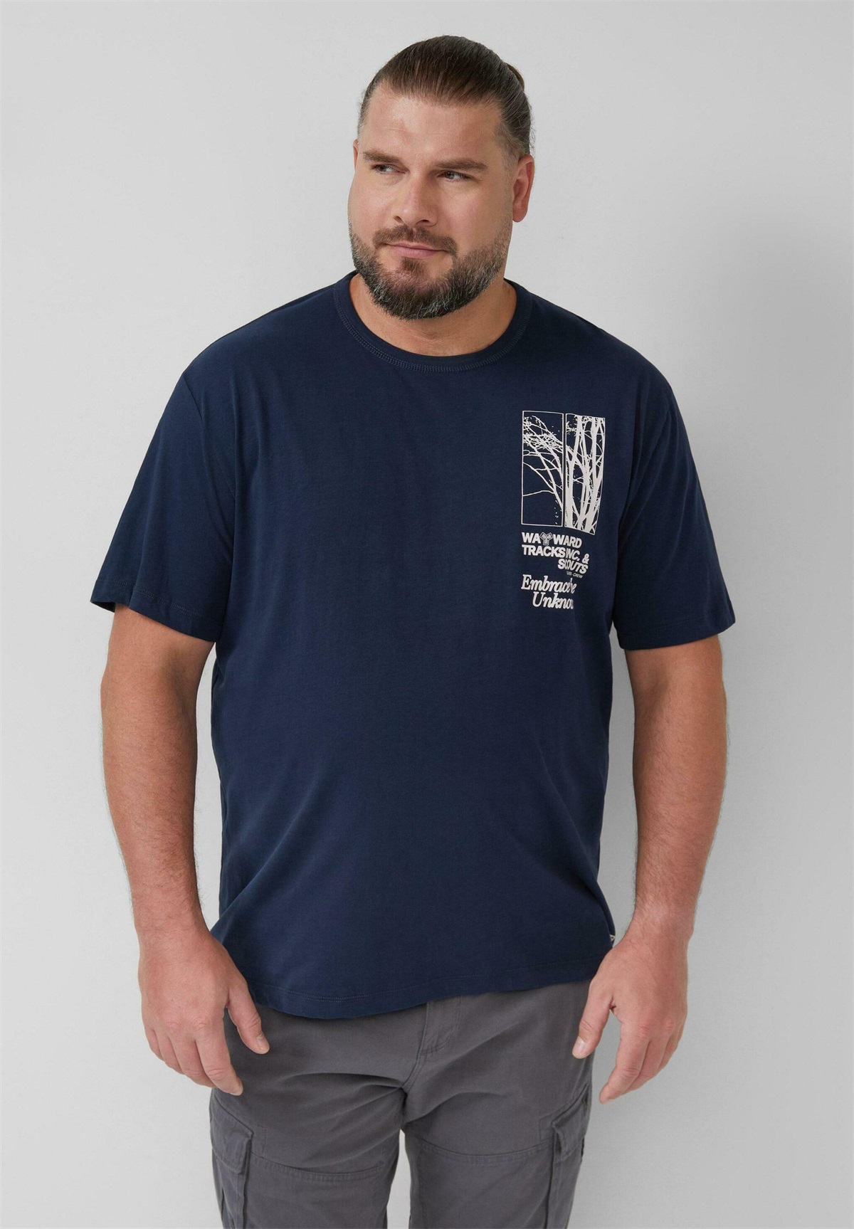 s.Oliver T-Shirt print - navy/blau