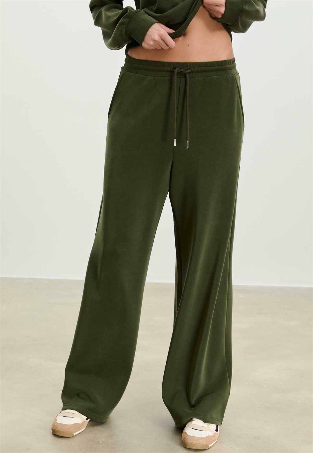 Stradivarius PALAZZO - Jogginghose - dark green/dunkelgrün