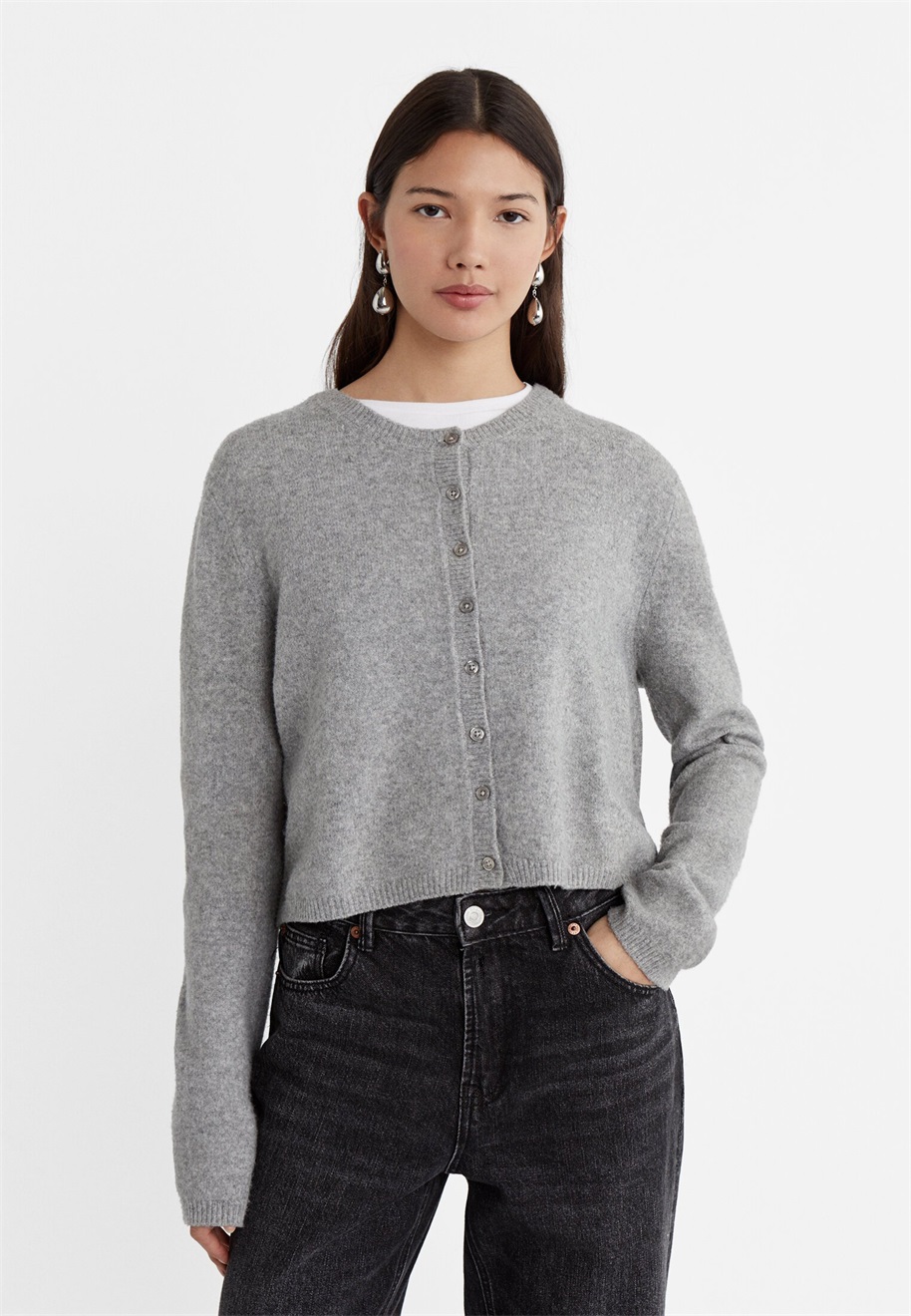 Stradivarius SOFT TOUCH - Strickjacke - grey/grau