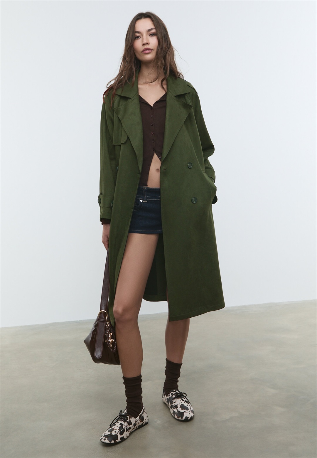 Stradivarius Trenchcoat - green/grün
