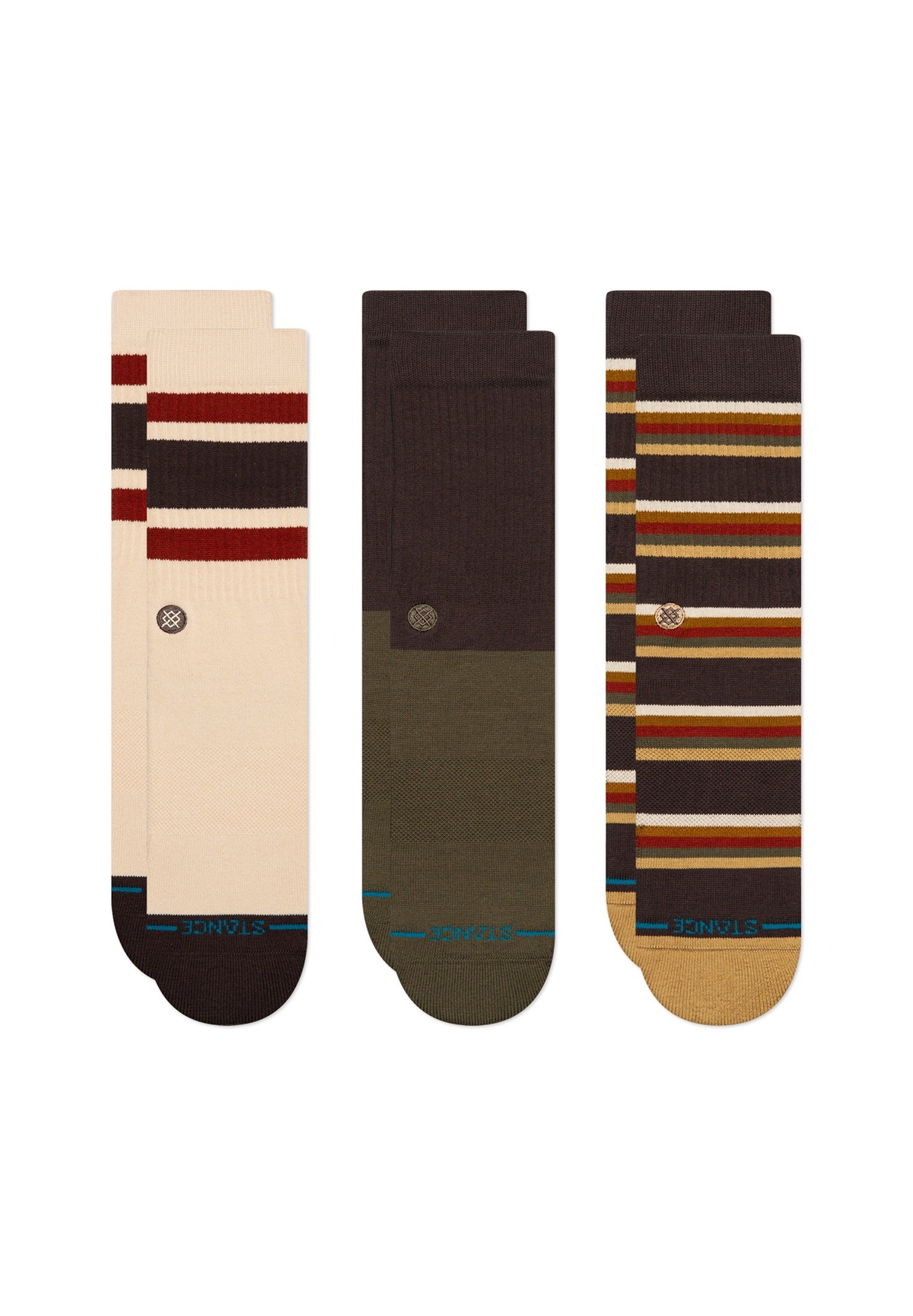 Stance MILL HOUSE CREW UNISEX 3 PACK - Socken - darkbrown/dunkelbraun